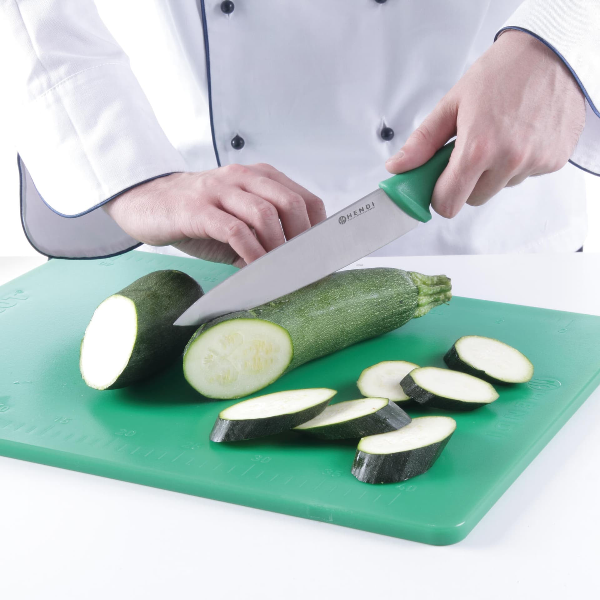 

Nóż kucharski do warzyw i owoców HACCP 385mm - zielony - HENDI 842713