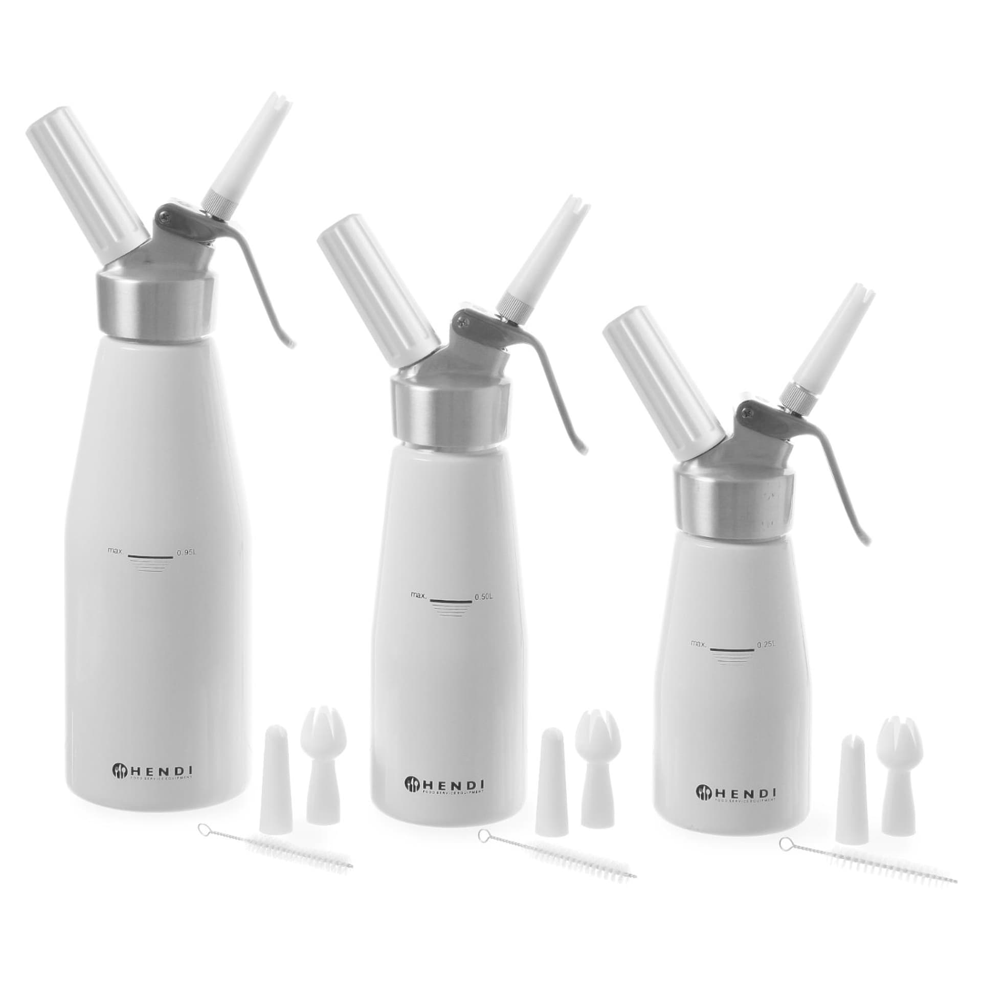 

Syfon do bitej śmietany N2O Kitchen Line ZESTAW + 3 końcówki 0.25L - biały - HENDI 588031