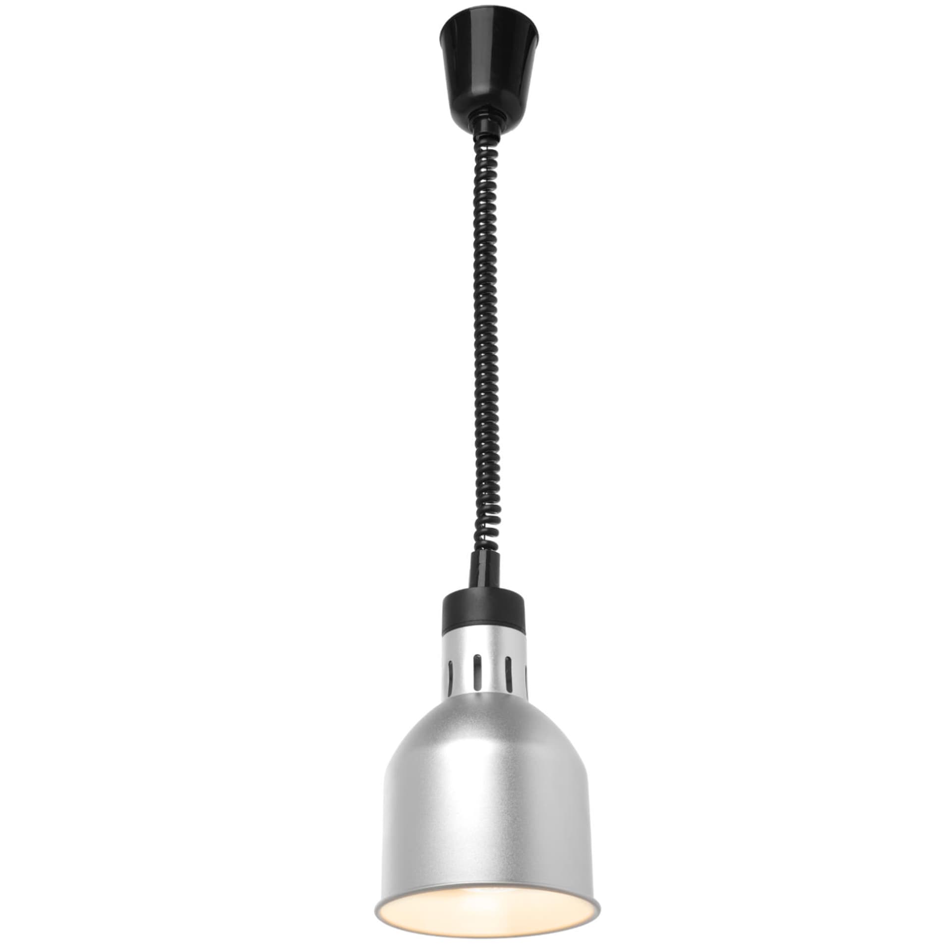 

Lampa do podgrzewania potraw - wisząca cylindryczna stożkowa srebrna 250W