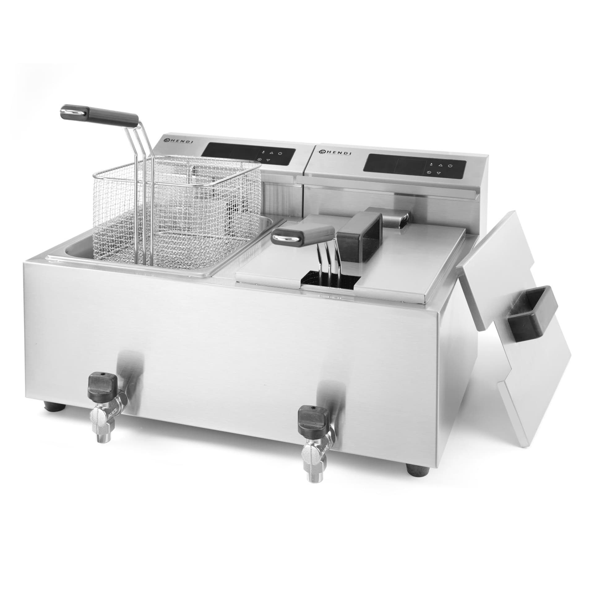 

Frytownica frytkownica z panelem cyfrowym Mastercook z kranem 2x8L 2x3500W