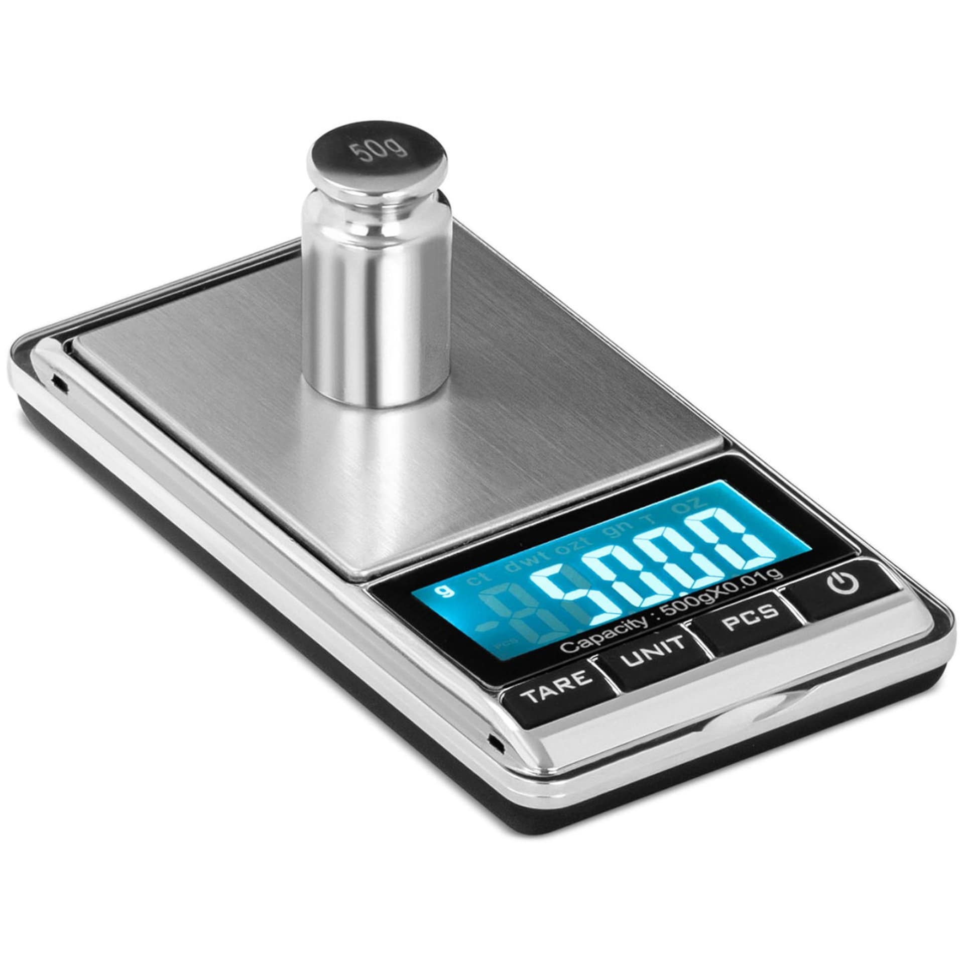 

Waga precyzyjna jubilerska kieszonkowa zliczanie sztuk LCD 500 g / 0.01 g