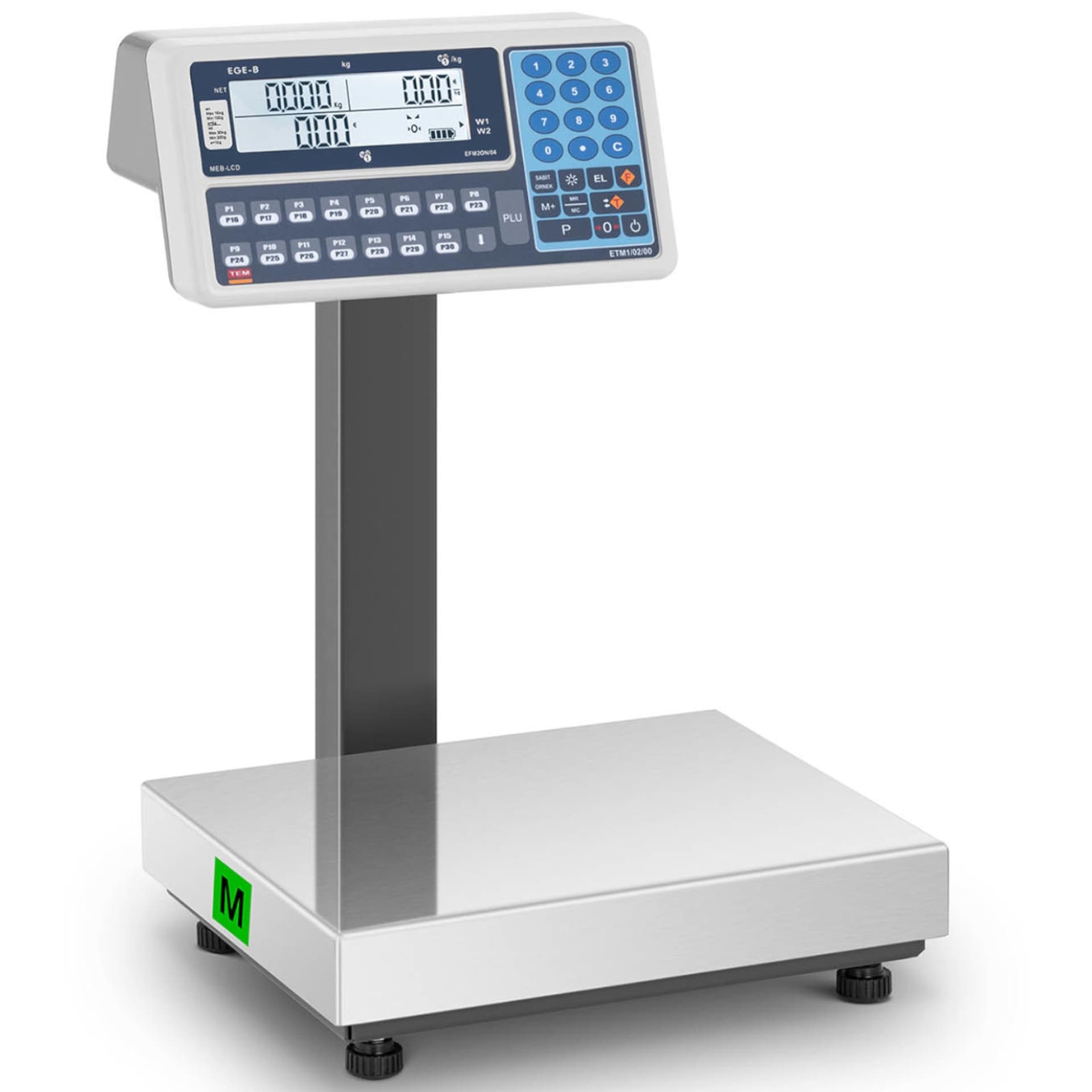 

Waga handlowa magazynowa interfejs RS232 30 kg / 0,01 kg LCD M LEGALIZACJA