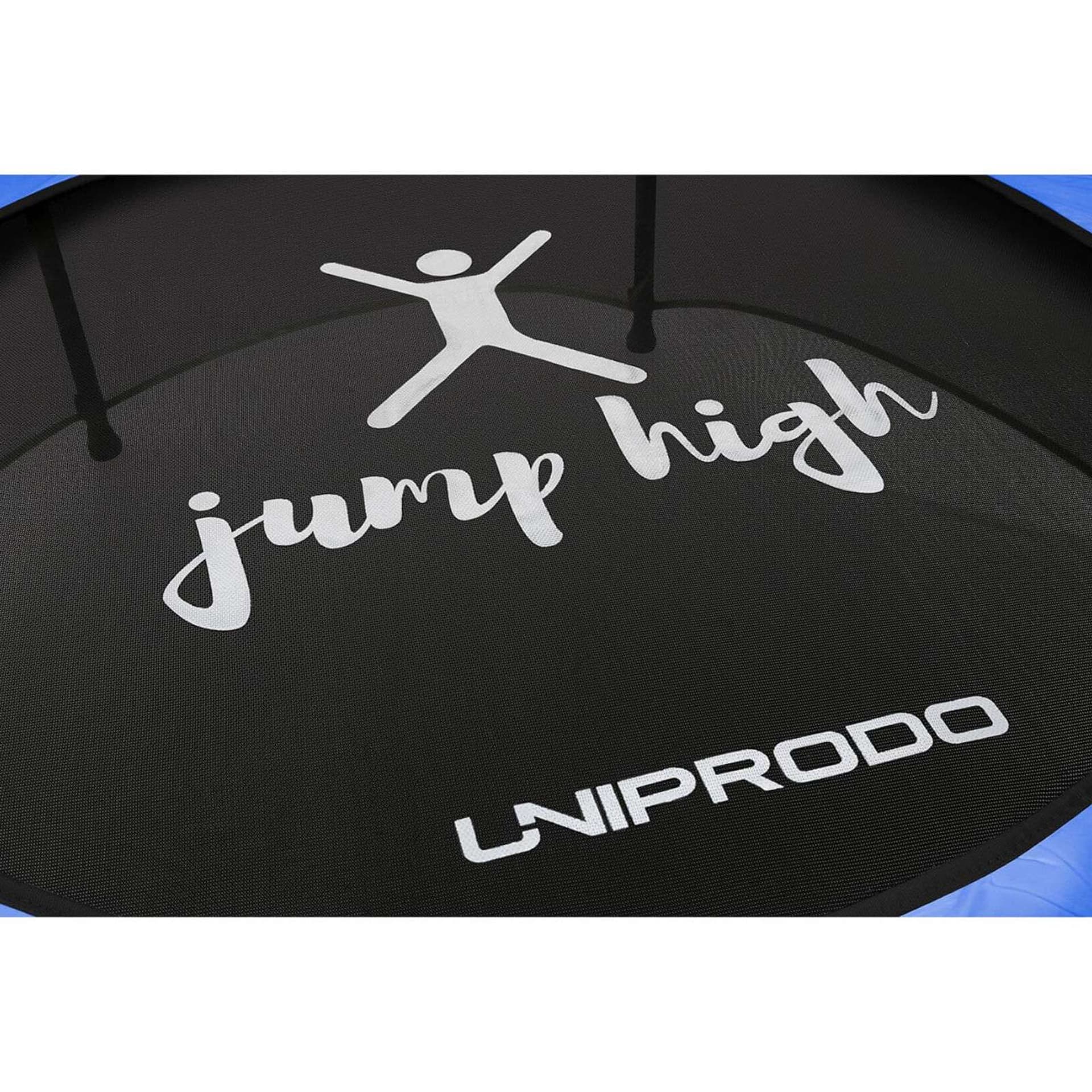 

Trampolina dla dzieci z siatką zabezpieczającą do 50 kg śr. 140 cm niebieska