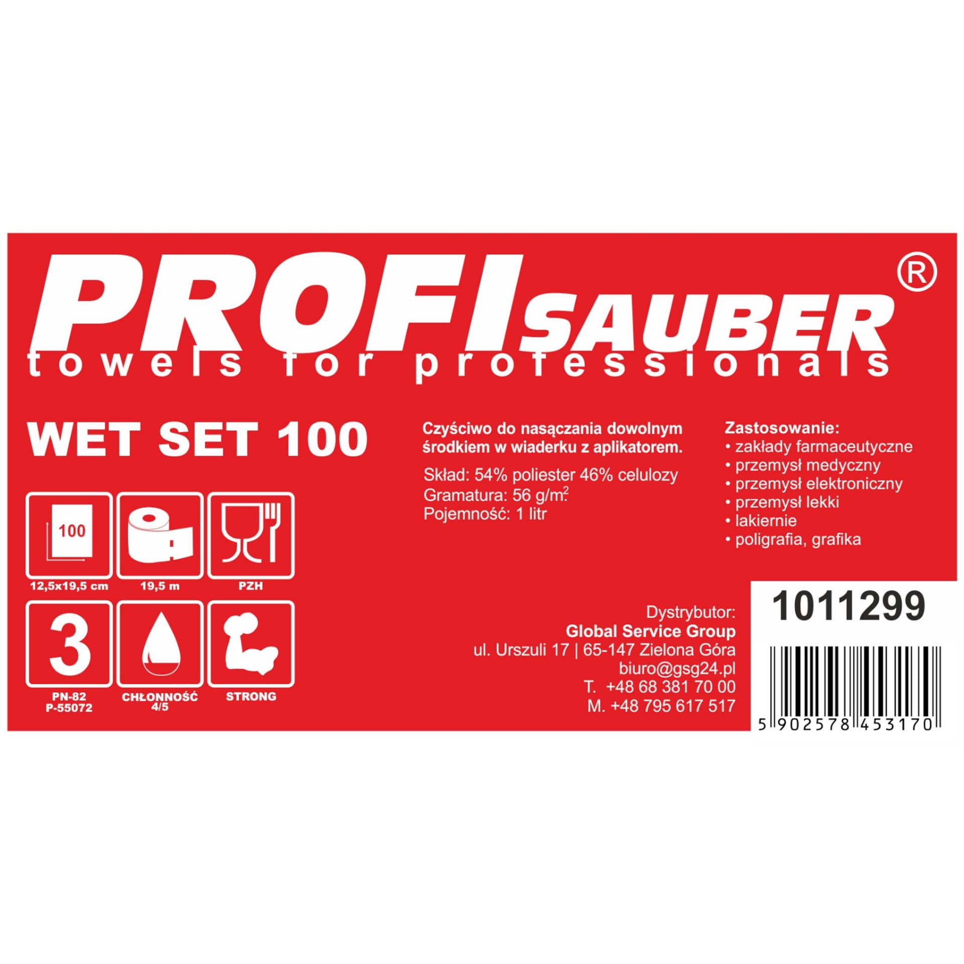

Ściereczki w wiaderku do nasączania z dozownikiem ProfiSauber WET SET 100