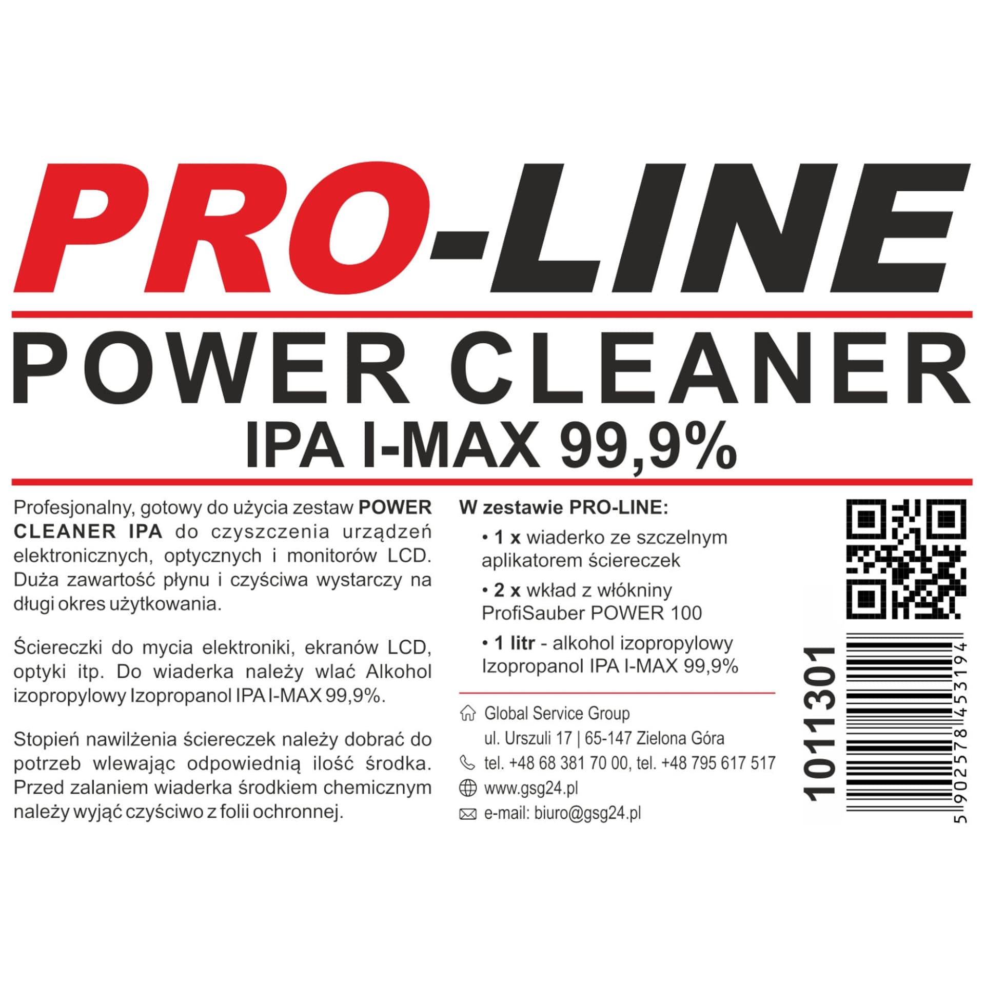 

POWER CLEANER IPA zestaw do czyszczenia elektroniki optyki i monitorów PRO-LINE