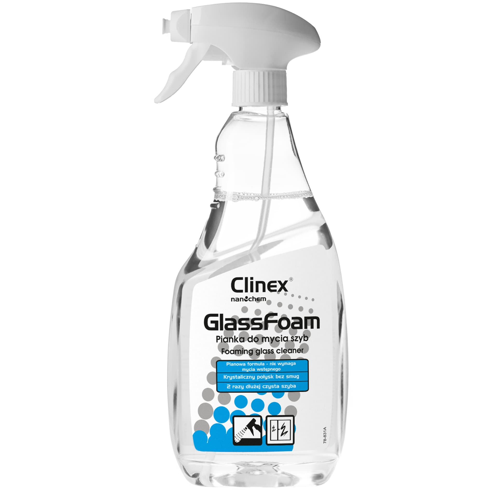 

Profesjonalna piana do mycia szyb luster szkła bez smug i zacieków CLINEX Glass Foam 650ML