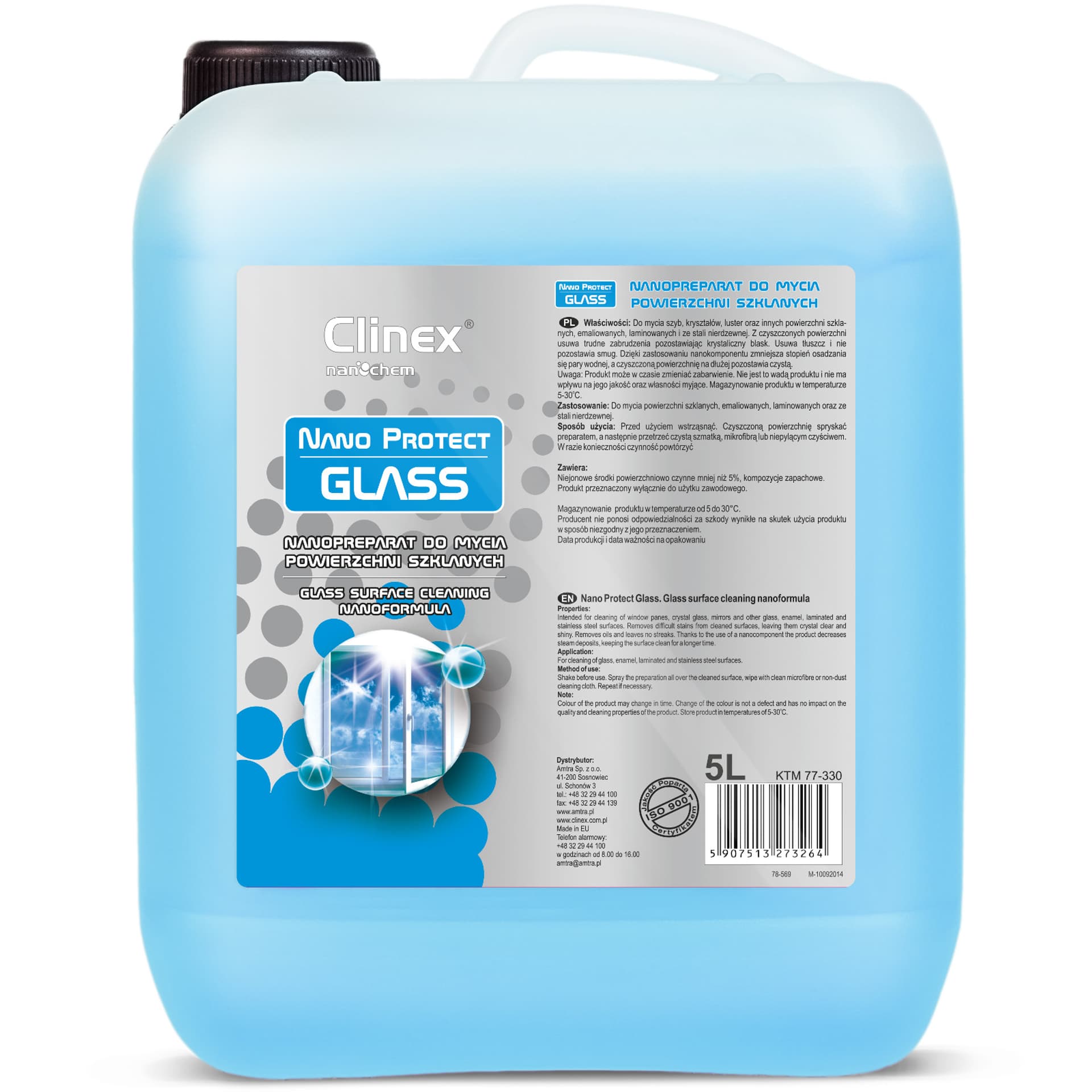 

Nanopreparat do mycia szyb szkła luster bez smug krystaliczny blask CLINEX Nano Protect Glass 5L