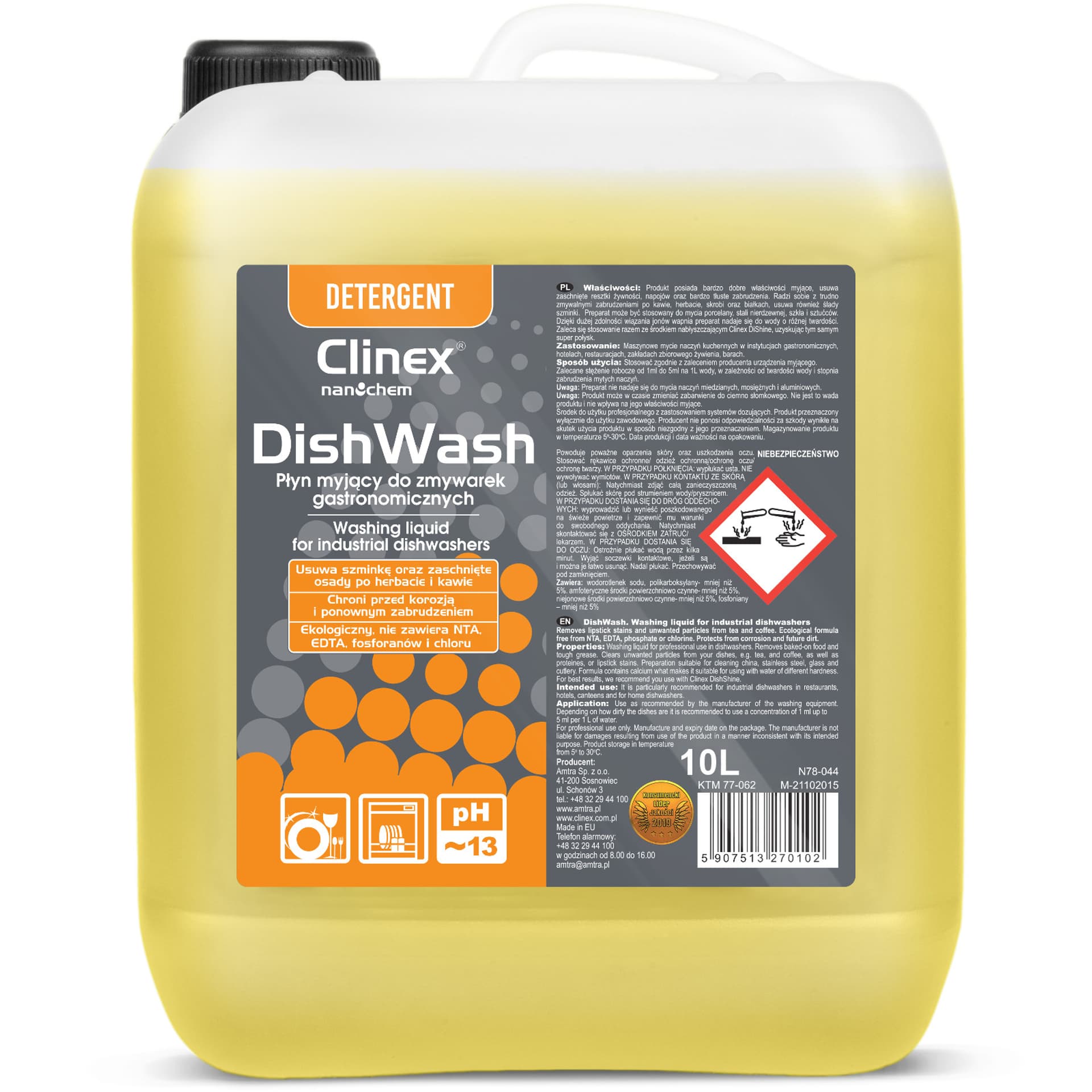 

Koncetrat płyn do zmywarek gastronomicznych CLINEX DishWash 10L