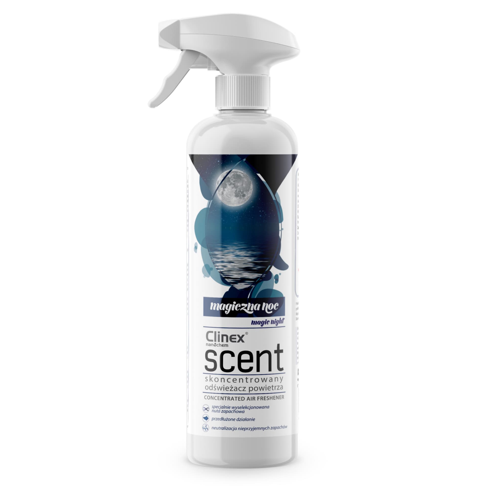 

Skoncentrowany odświeżacz powietrza rozpylany na powierzchnie CLINEX Scent - Magiczna Noc 500ML