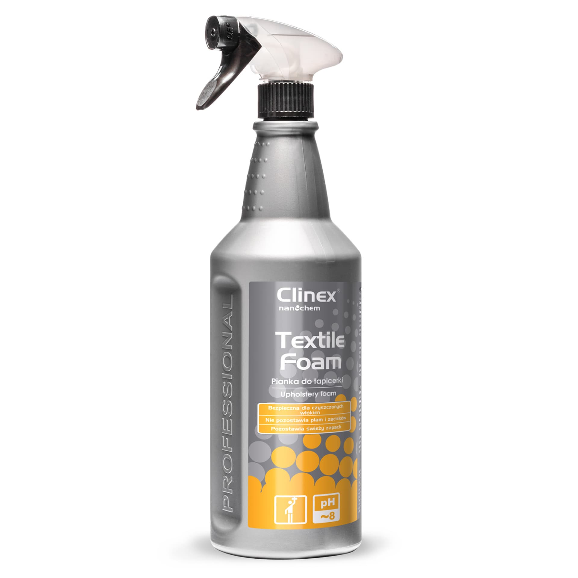 

Pianka do prania czyszczenia usuwania plam z dywanów mebli i tapicerki CLINEX Textile Foam 1L