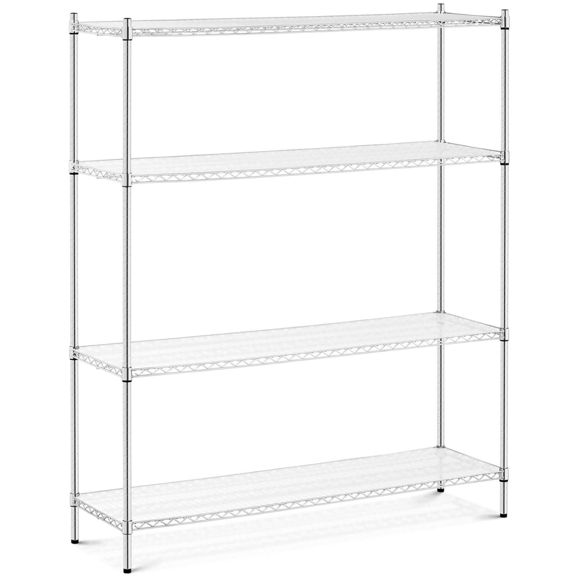 

Regał magazynowy chromowany druciany 4 półki + 4 maty do 1 t 1000 kg 150x45x180 cm