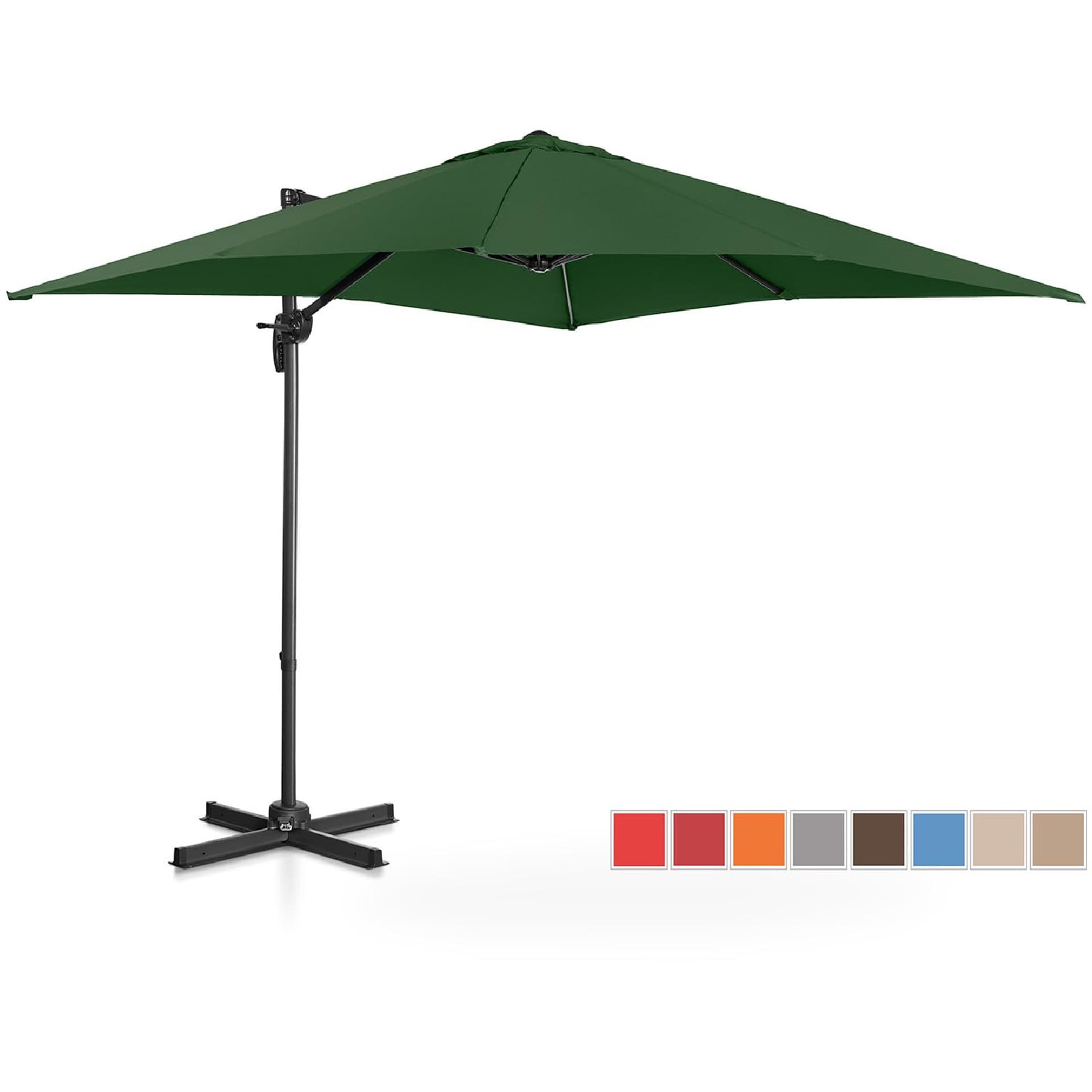 

Parasol ogrodowy boczny na wysięgniku kwadratowy 250 x 250 cm zielony