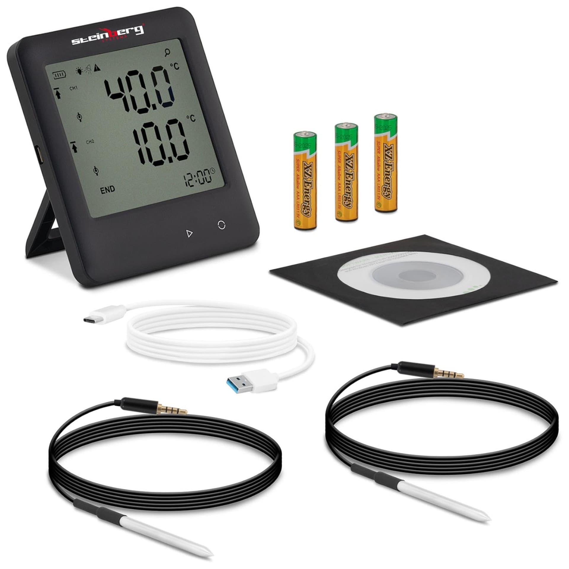 

Rejestrator temperatury termometr zakres -200 do 250C Mikro USB LCD IP54