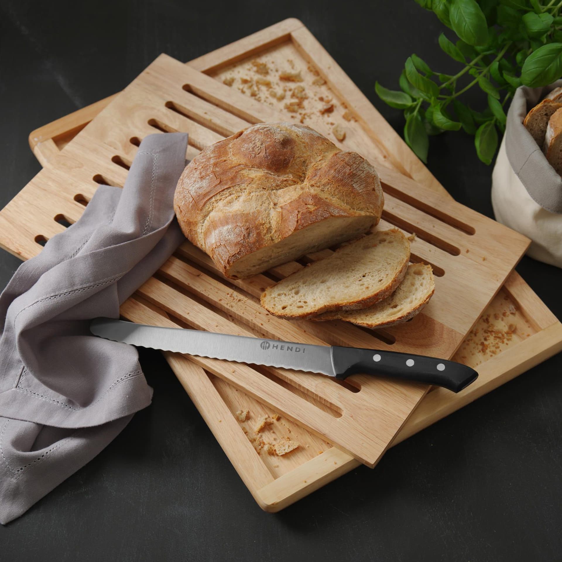 

Deska do krojenia chleba z wyjmowaną kratką drewniana 480 x 325 mm - Hendi 505151