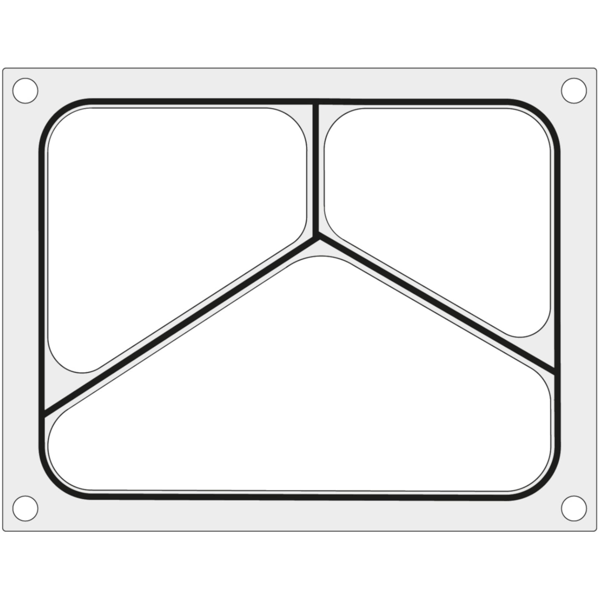 

Matryca forma do zgrzewarek BOKAMA na tackę trójdzielną 227x178 mm - Hendi 805916