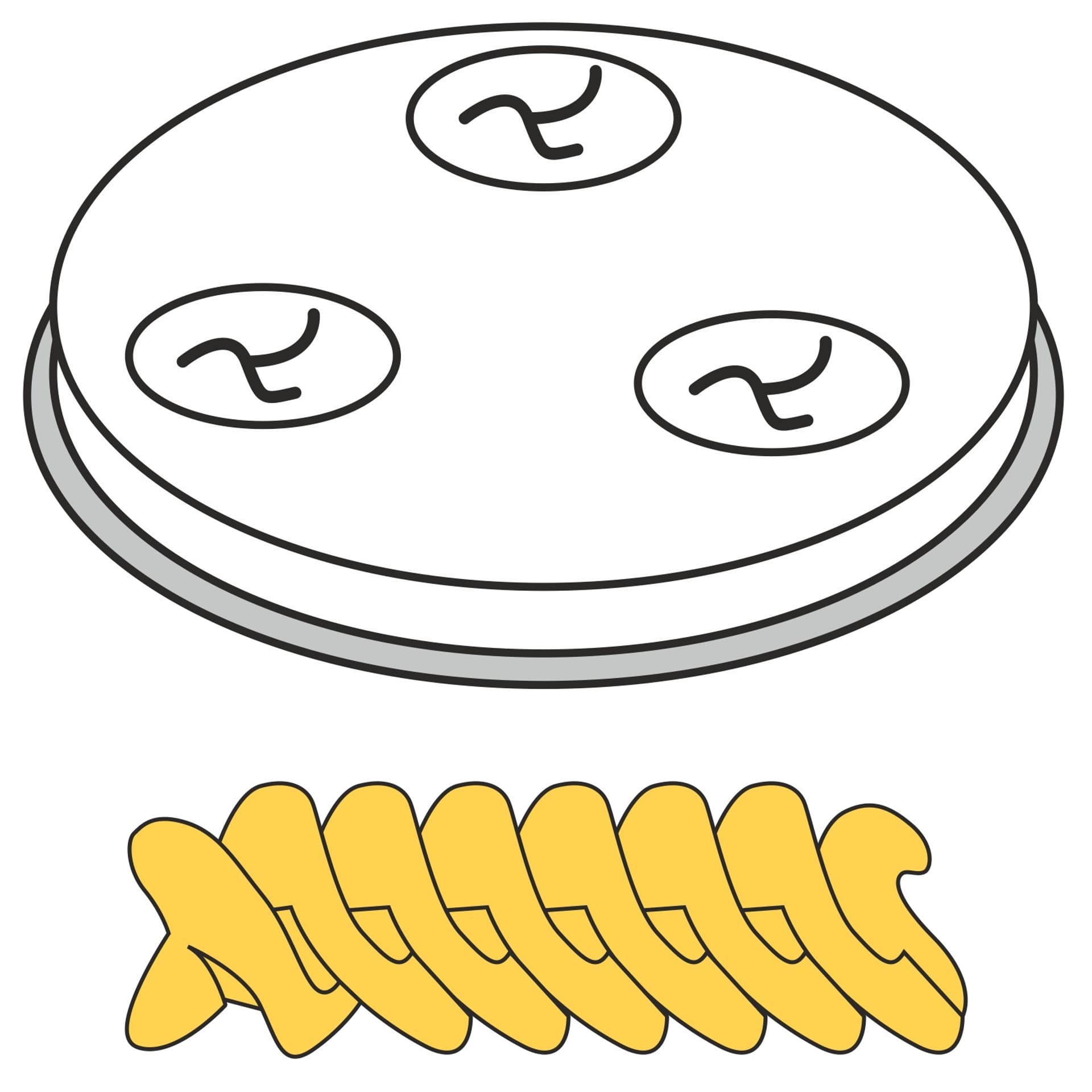 

Końcówka sitko do wyrobu makaronu FUSILLI świderki 5 otworów śr. 9 mm MPF2.5/4 - Hendi 229361