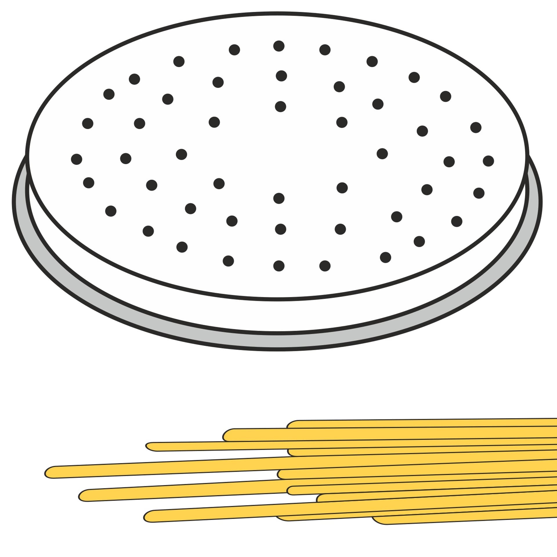 

Końcówka sitko do wyrobu makaronu SPAGHETTI 22 otwory śr. 2 mm MPF2.5/4 - Hendi 229484