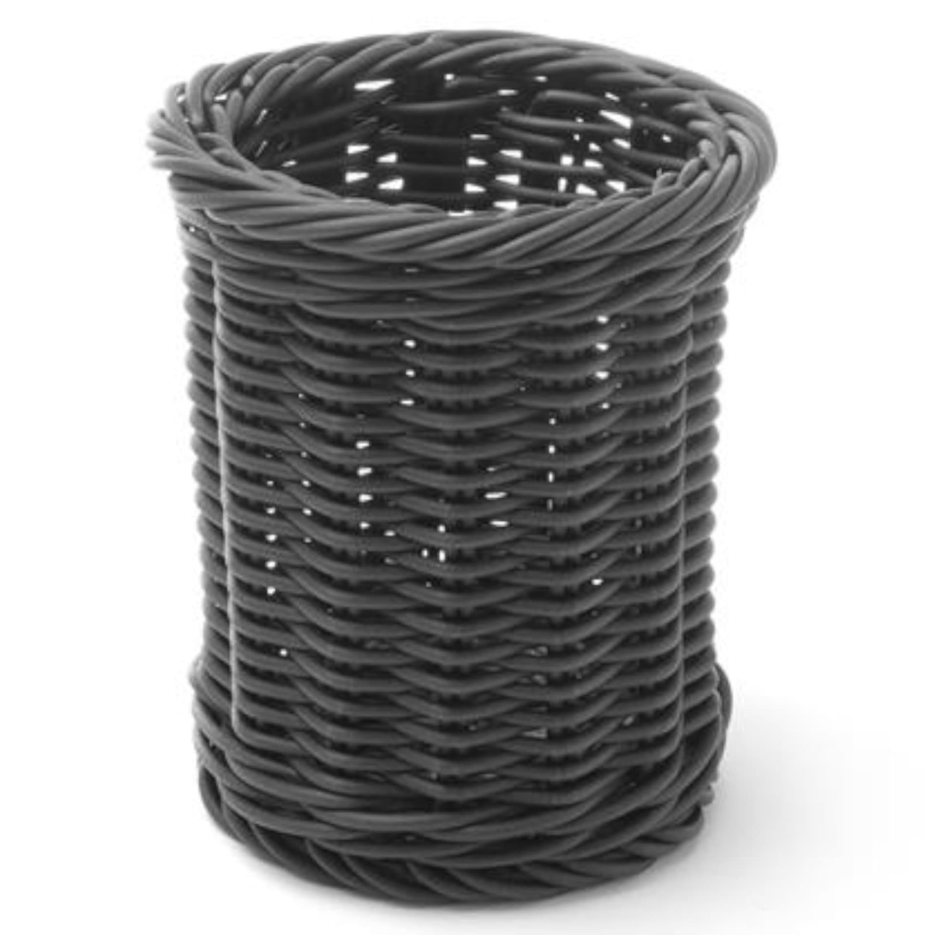 

Koszyk na sztućce widelce noże łyżki okrągły czarny śr. 100x120 mm - Hendi 426210