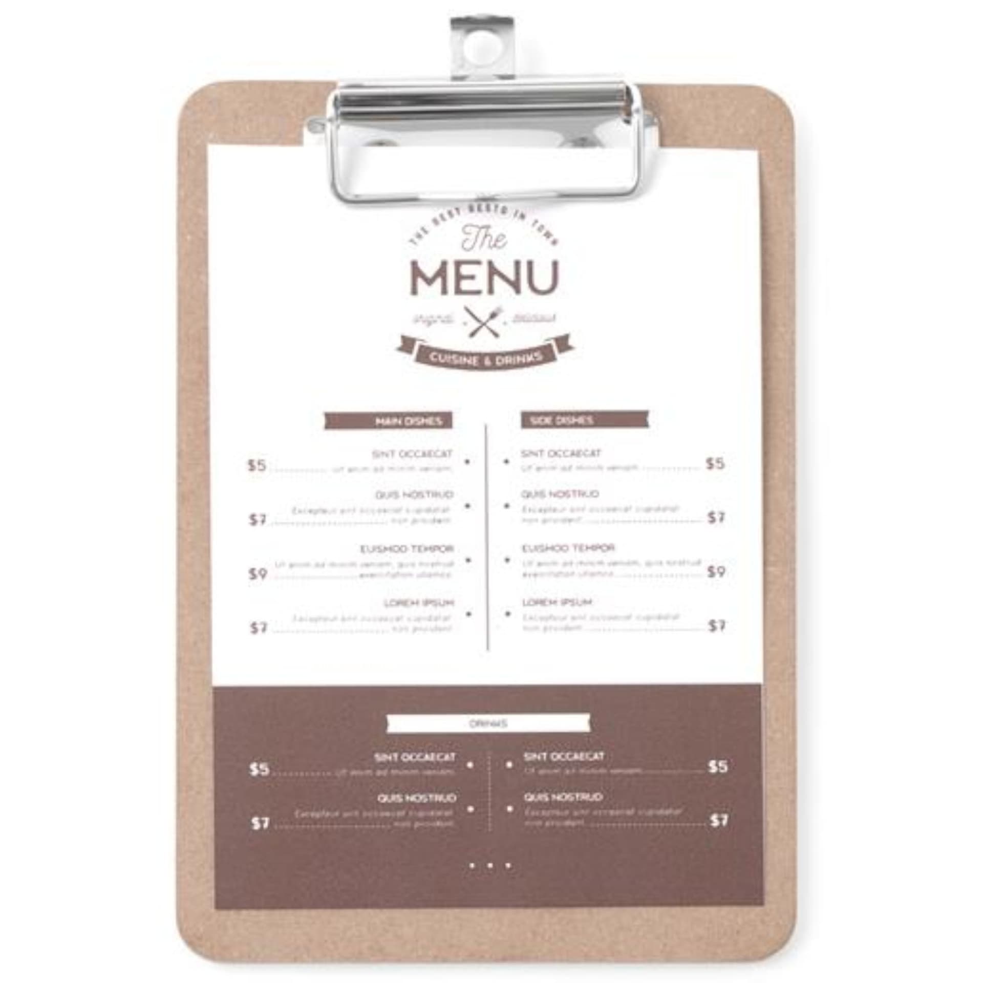 

Podkładka deska pod kartę menu z klipsem Clipboard 125x180 mm - Hendi 664179