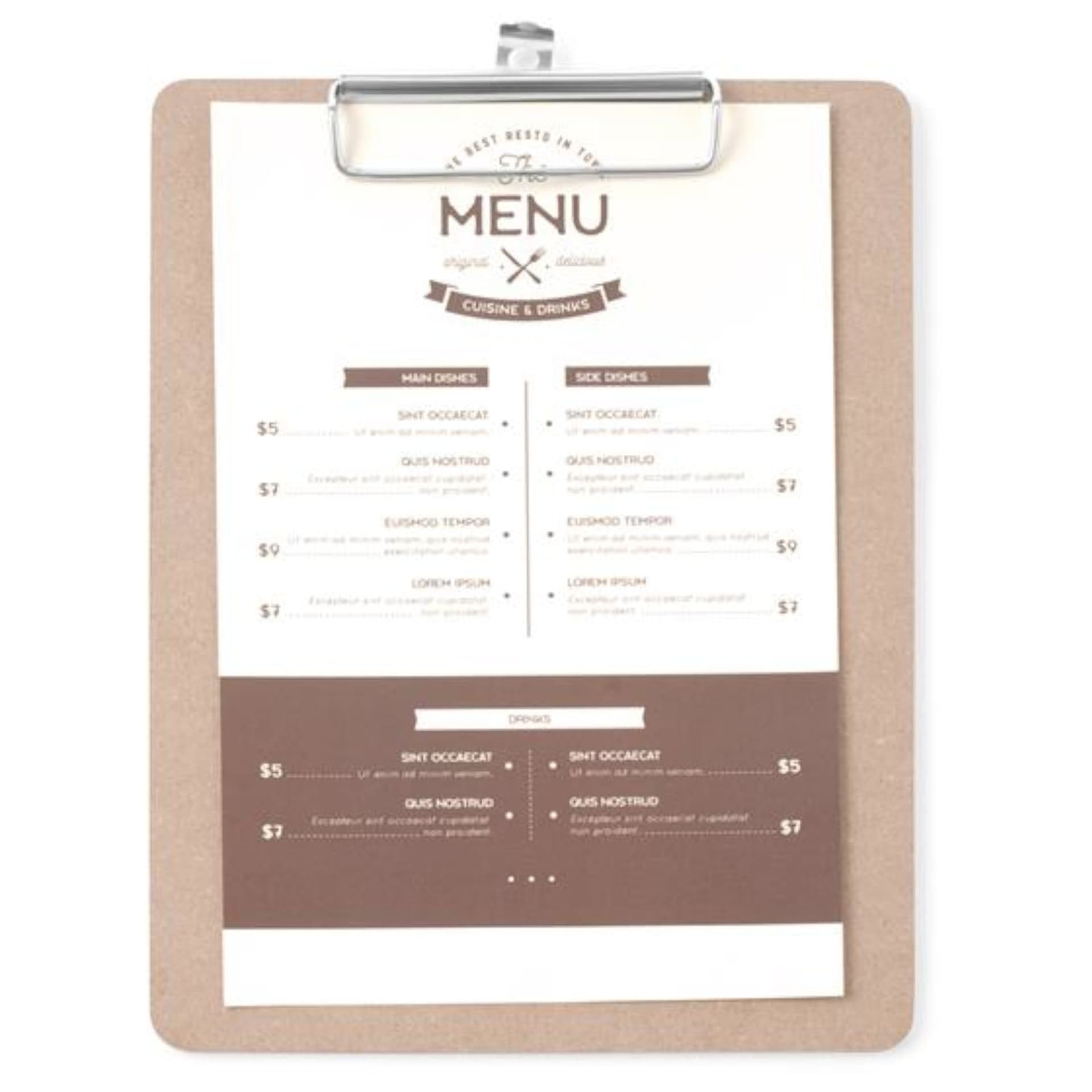 

Podkładka deska pod kartę menu z klipsem Clipboard 185x245 mm - Hendi 664162