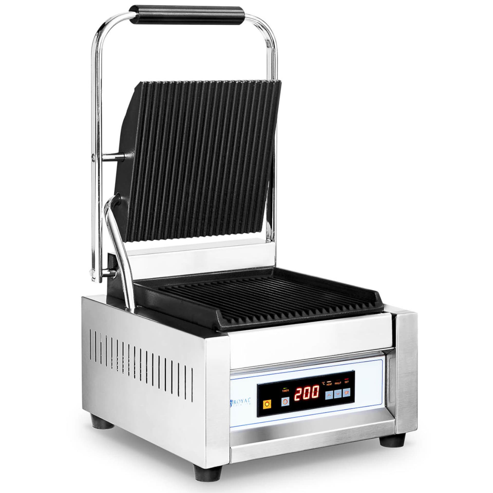 

Grill kontaktowy ryflowany sterowany cyfrowo 22 x 23 cm 1800 W