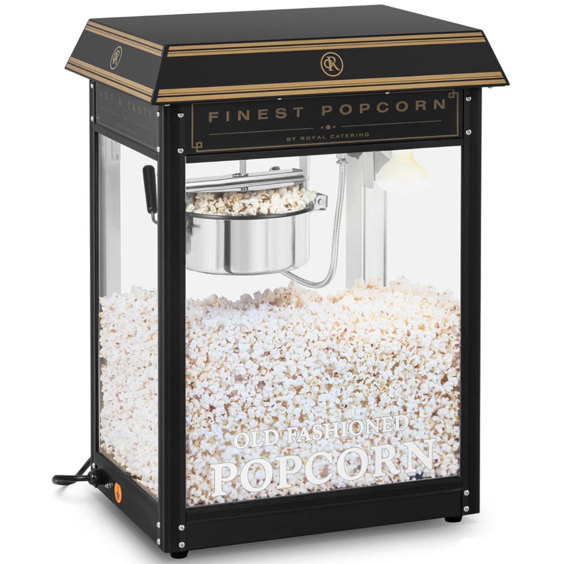 

Maszyna automat urządzenie do prażenia popcornu retro TEFLON 1600 W 5-6 kg/h - czarno-złota