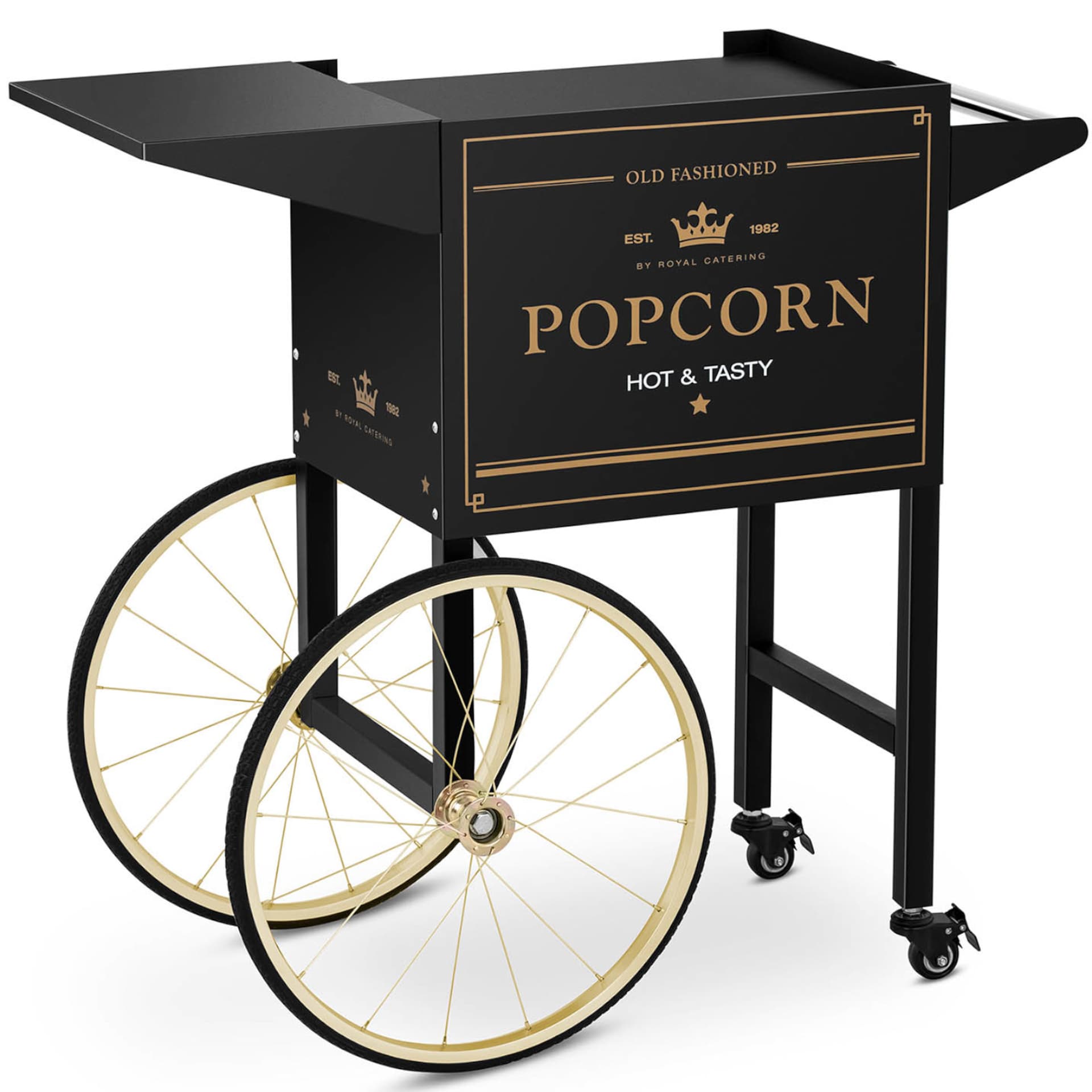 

Wózek podstawa do maszyny do popcornu z szafką retro 51 x 37 cm - czarno-złoty