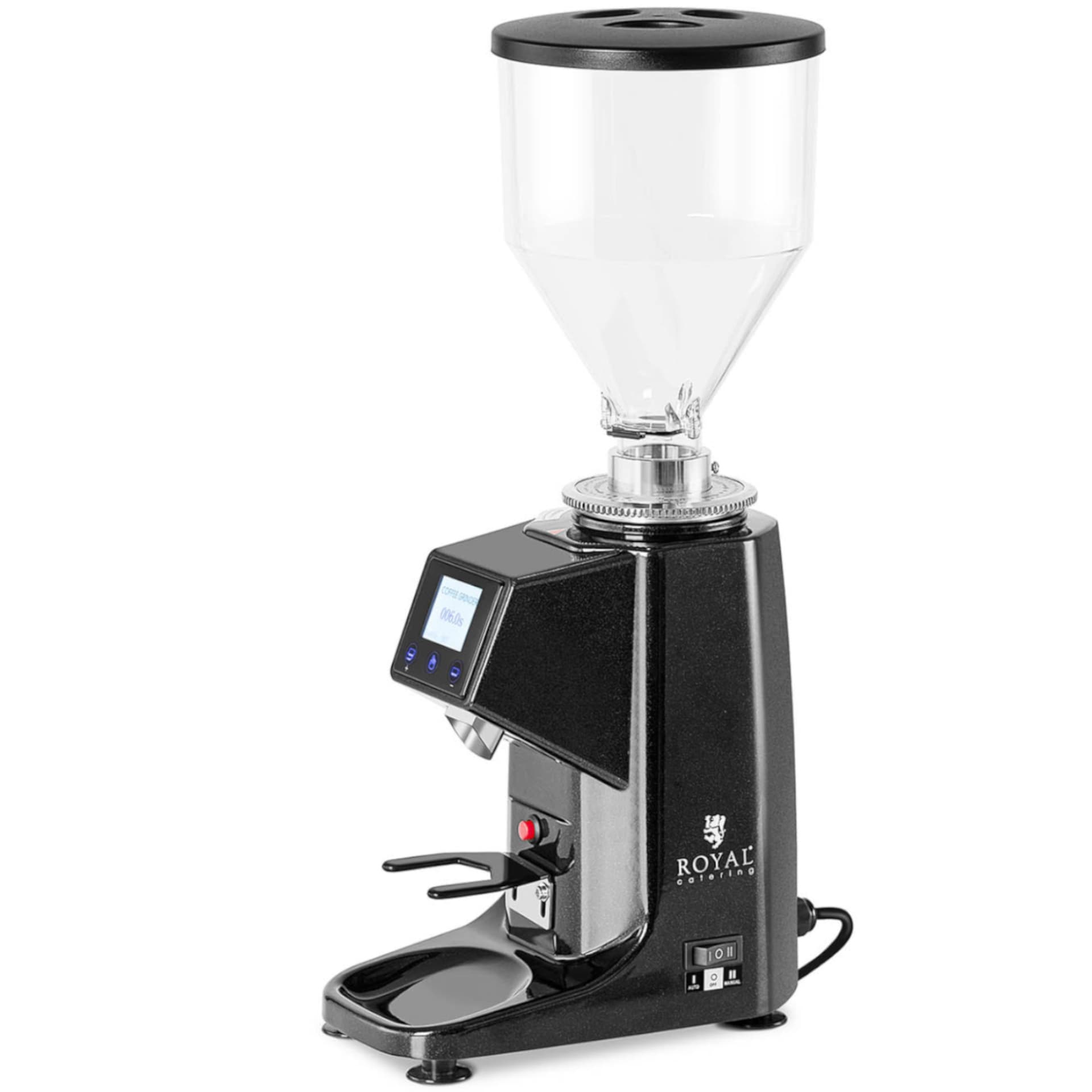 

Młynek do mielenia kawy elektryczny aluminiowy z panelem dotykowym 500/1000 ml 200 W czarny