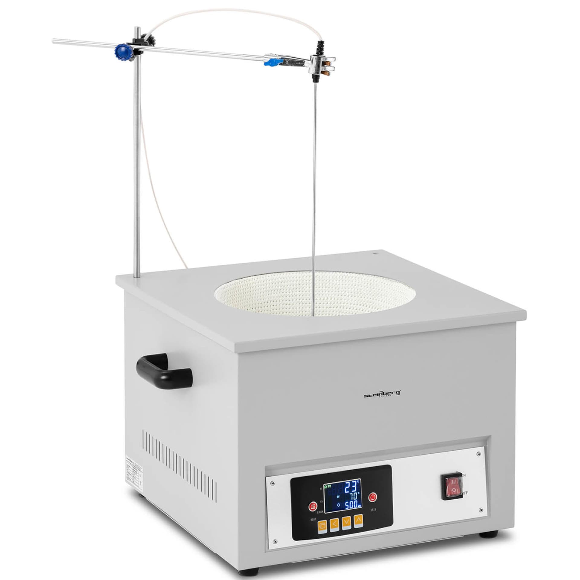 

Płaszcz grzewczy laboratoryjny z mieszadłem magnetycznym + statyw 10 l 1800 obr./min 300 C
