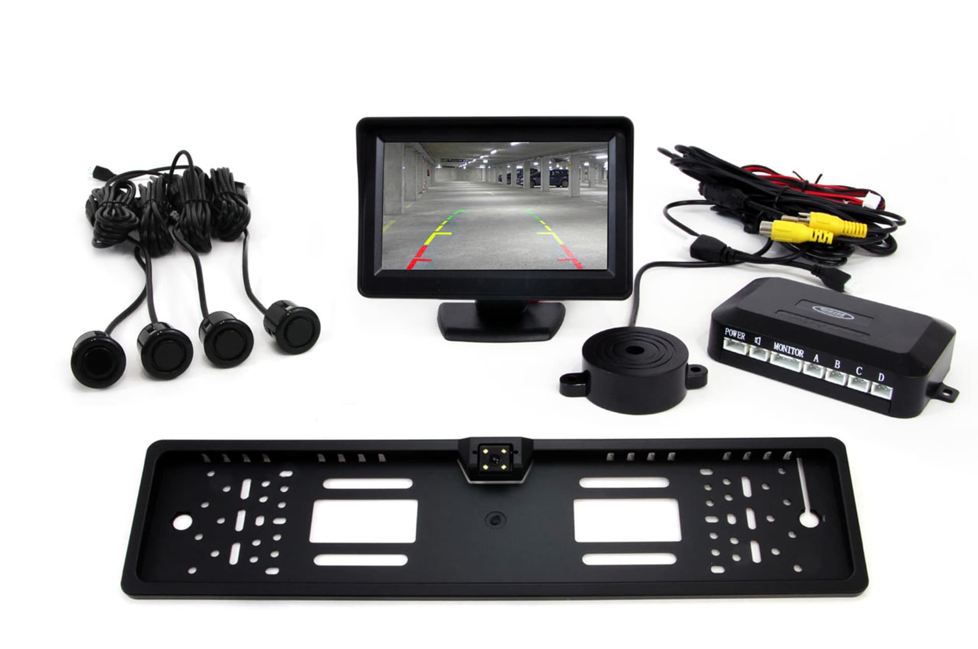 

Zestaw czujników tft01 4,3" z kamerą cam-402 led 4 sensory czarne "gold"
