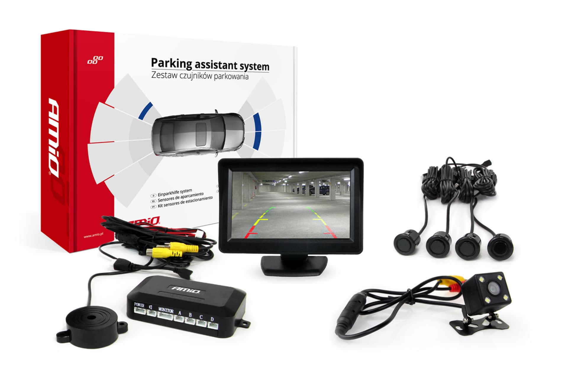 

Zestaw czujników parkowania tft01 4,3" z kamerą hd-315-led 4 sensory czarne "gold"