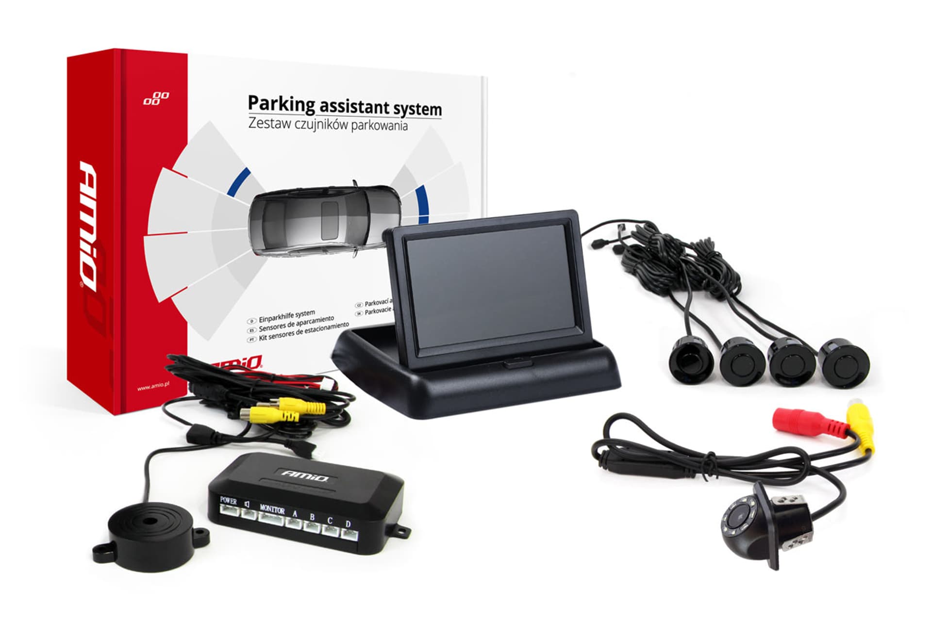 

Zestaw czujników parkowania tft02 4,3" z kamerą hd-305-led 4 sensory czarne