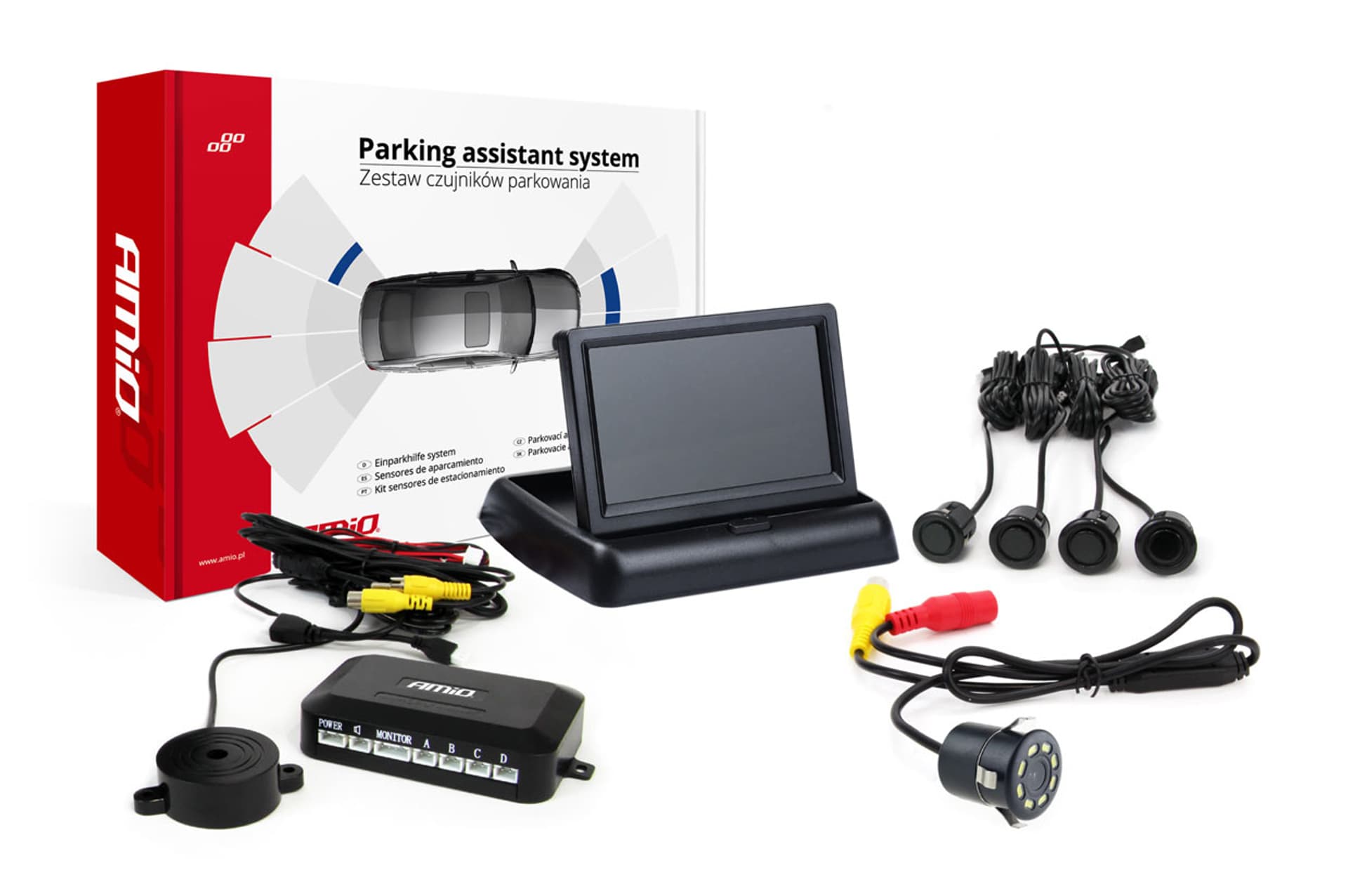 

Zestaw czujników parkowania tft02 4,3" z kamerą hd-308-led 4 sensory czarne "gold"