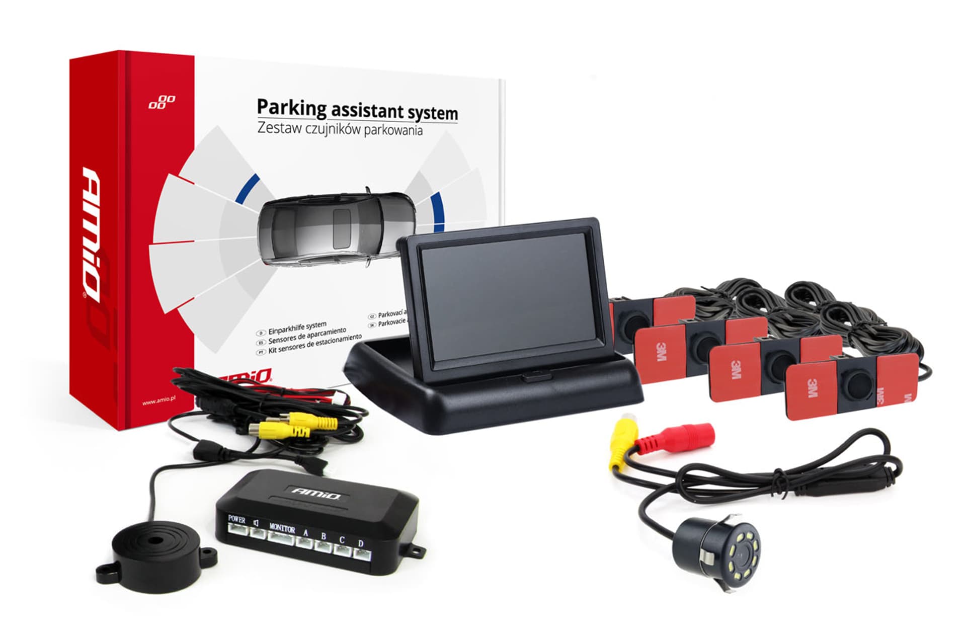 

Zestaw czujników parkowania tft02 4,3" z kamerą hd-308-led 4 sensory czarne wewnętrzne