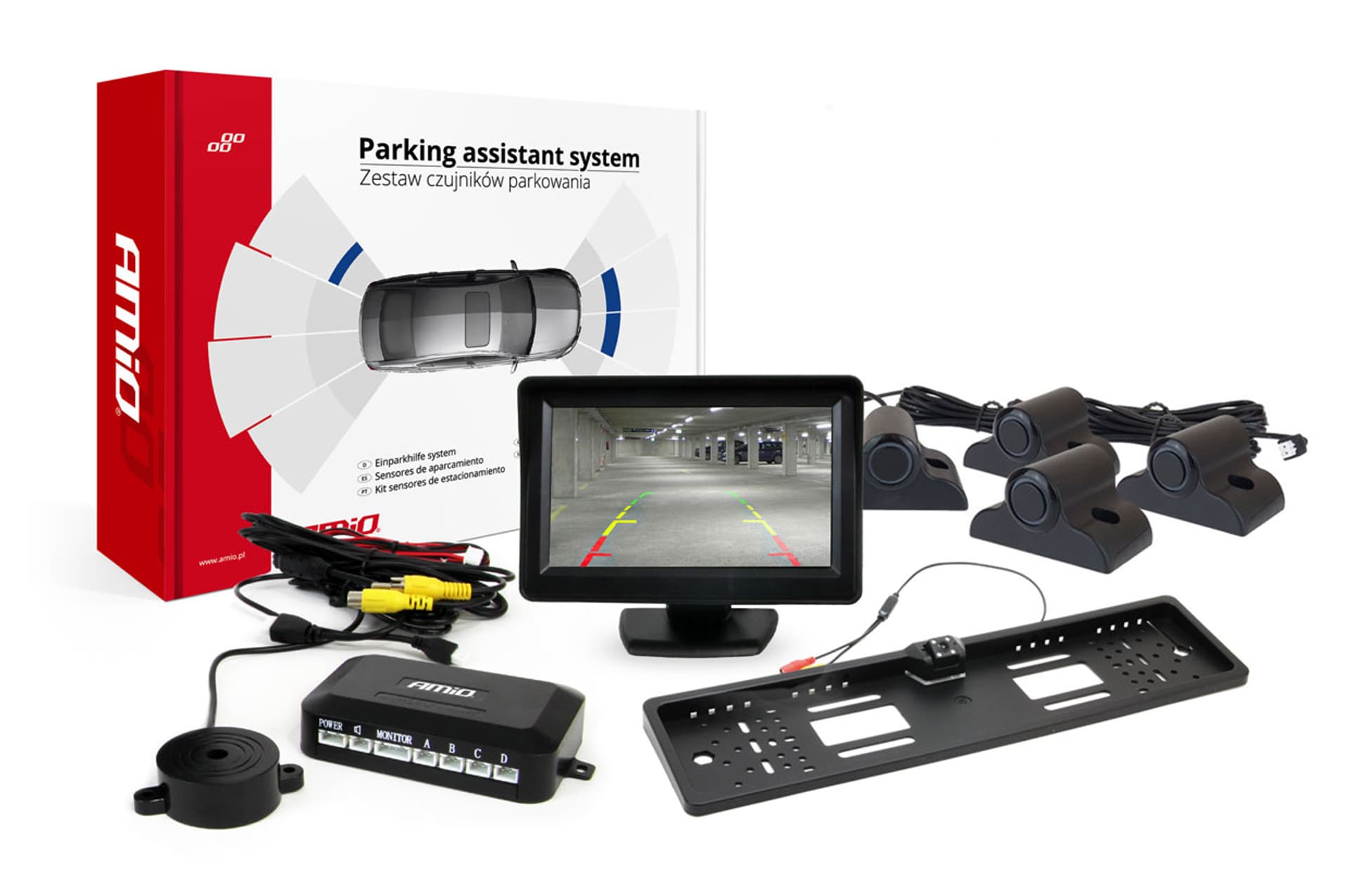 

Zestaw czujników parkowania tft01 4,3" z kamerą hd-402-led 4 sensory czarne truck