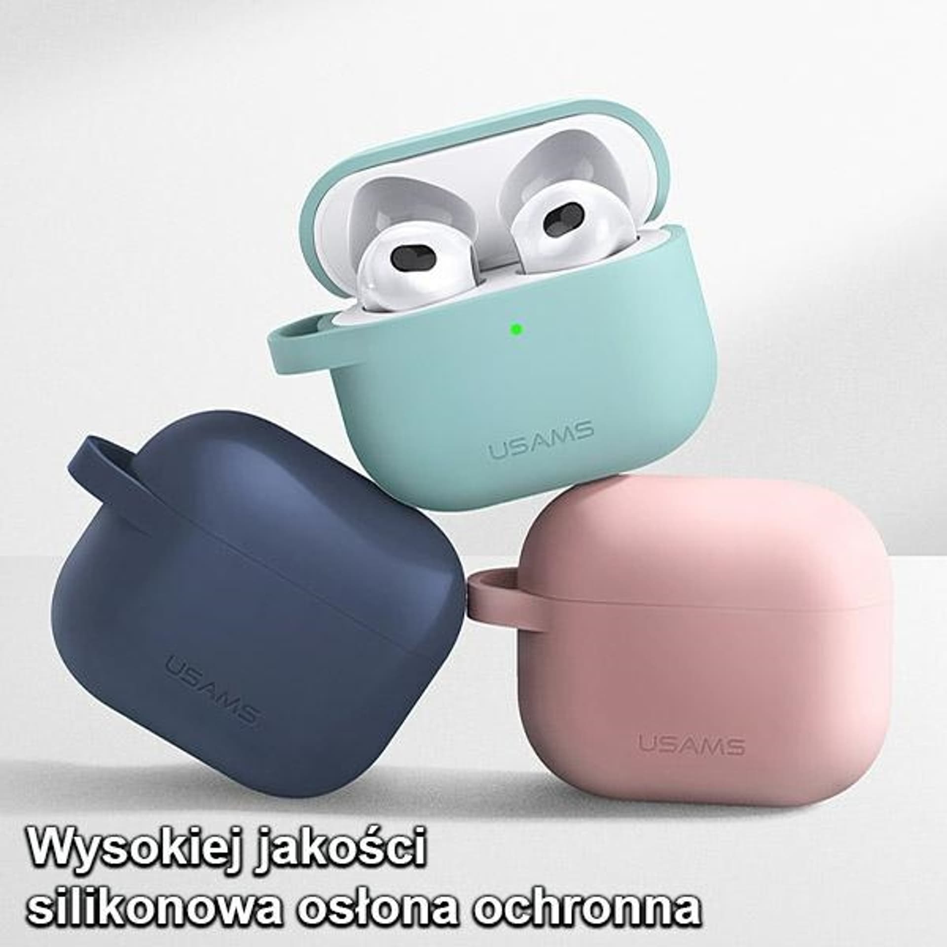 

USAMS Etui ochronne do AirPods 3 silicon czarny/black BH741AP01 (US-BH741)