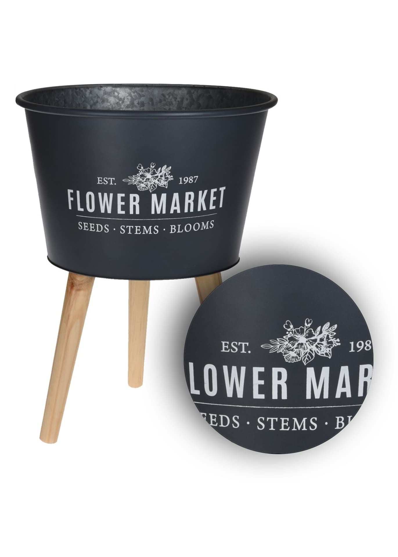 

Osłonka na nóżkach Flower szara 46 cm