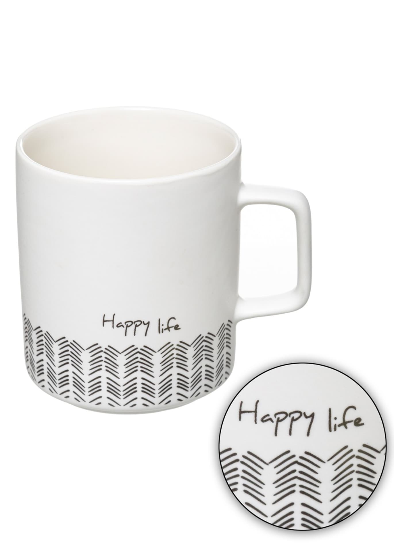 

Kubek biały Happy Life 480 ml