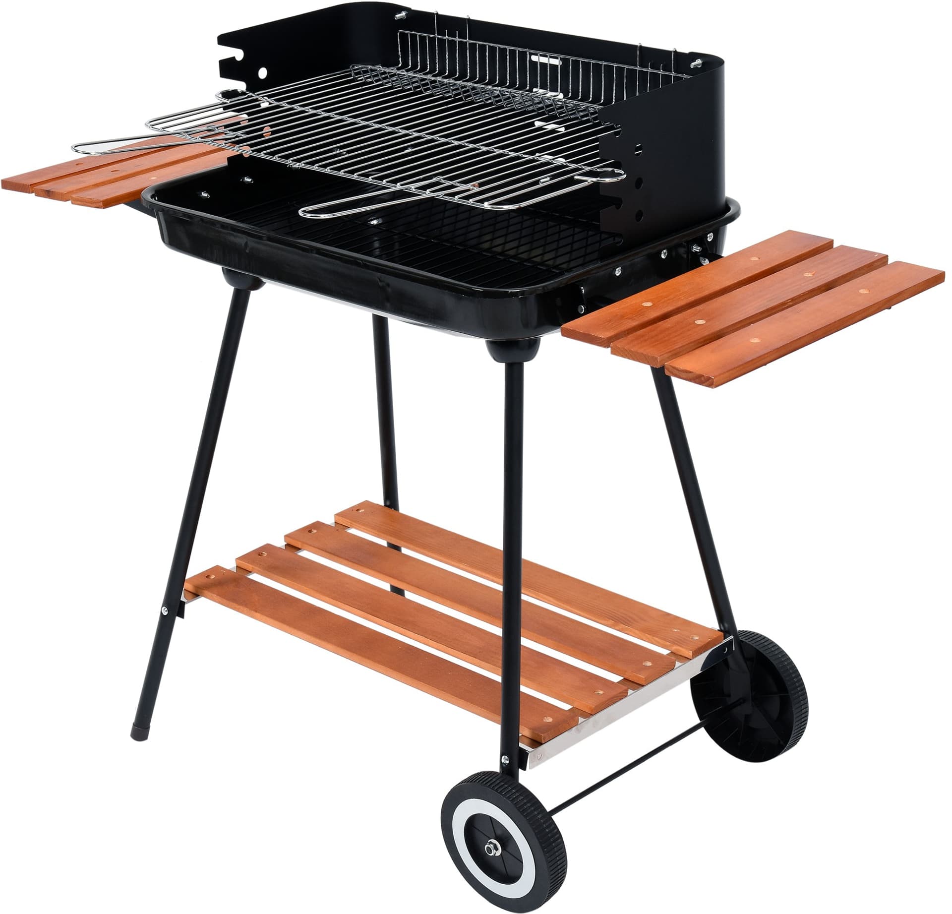 

GRILL WĘGLOWY Z PÓŁKAMI, RUSZT 53*33CM