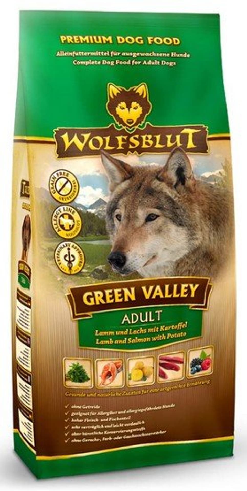 

Wolfsblut Dog Green Valley jagnię, łosoś i ziemniaki 12,5kg