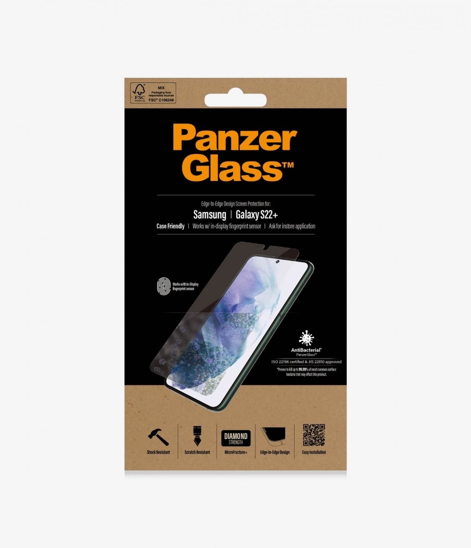 

Szkło hartowane E2E Microfracture Samsung S22+ S906 Case Friendly AniBacterial