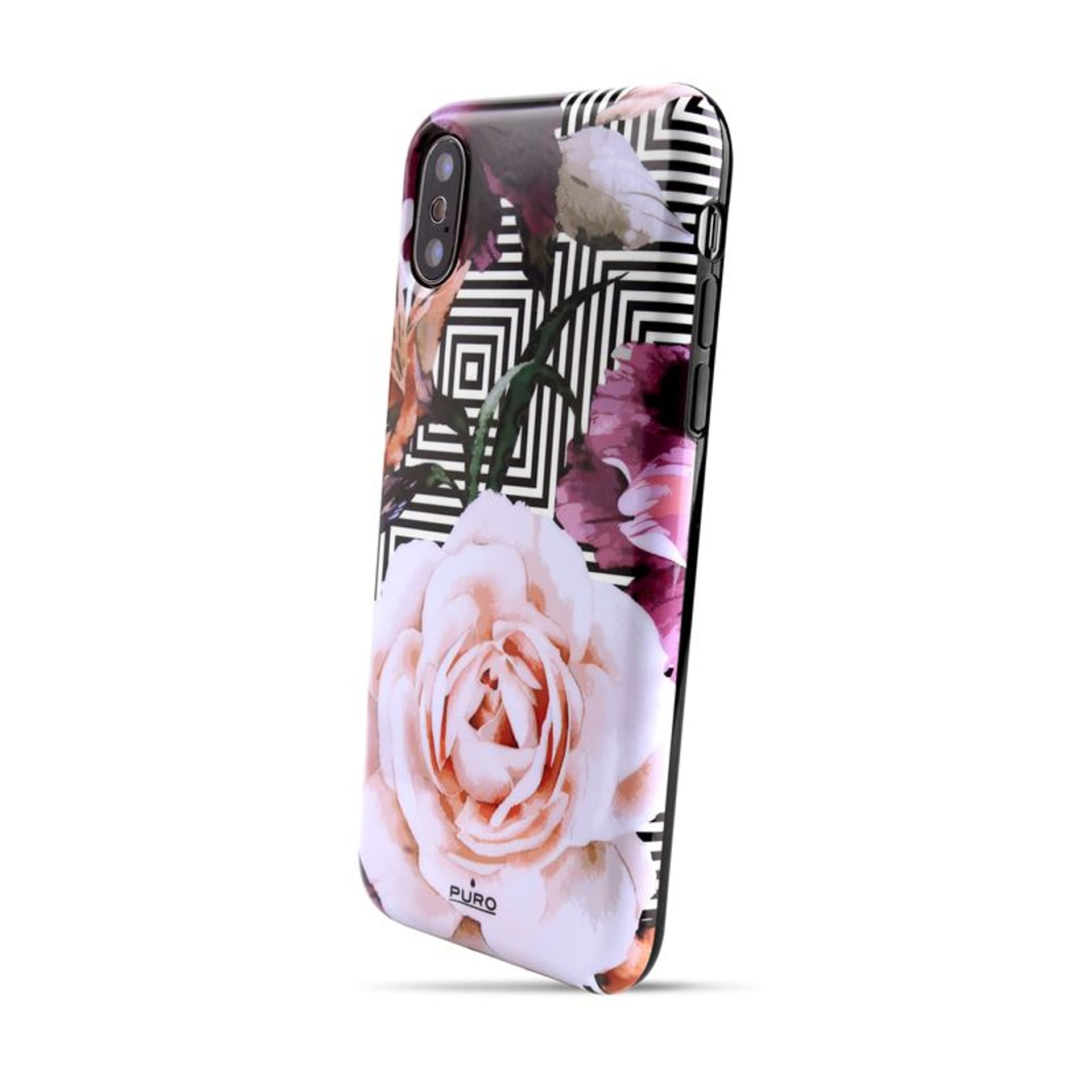 

PURO Glam Geo Flowers - Etui iPhone Xs / X (Pink Peonies)