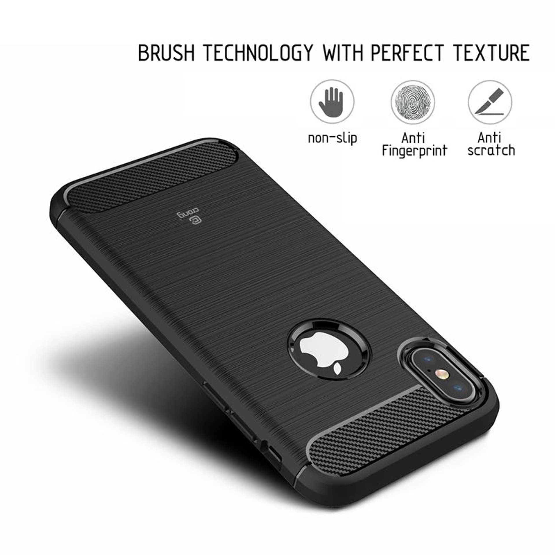 

Crong Soft Armour Cover - Etui iPhone Xs / X (czarny)