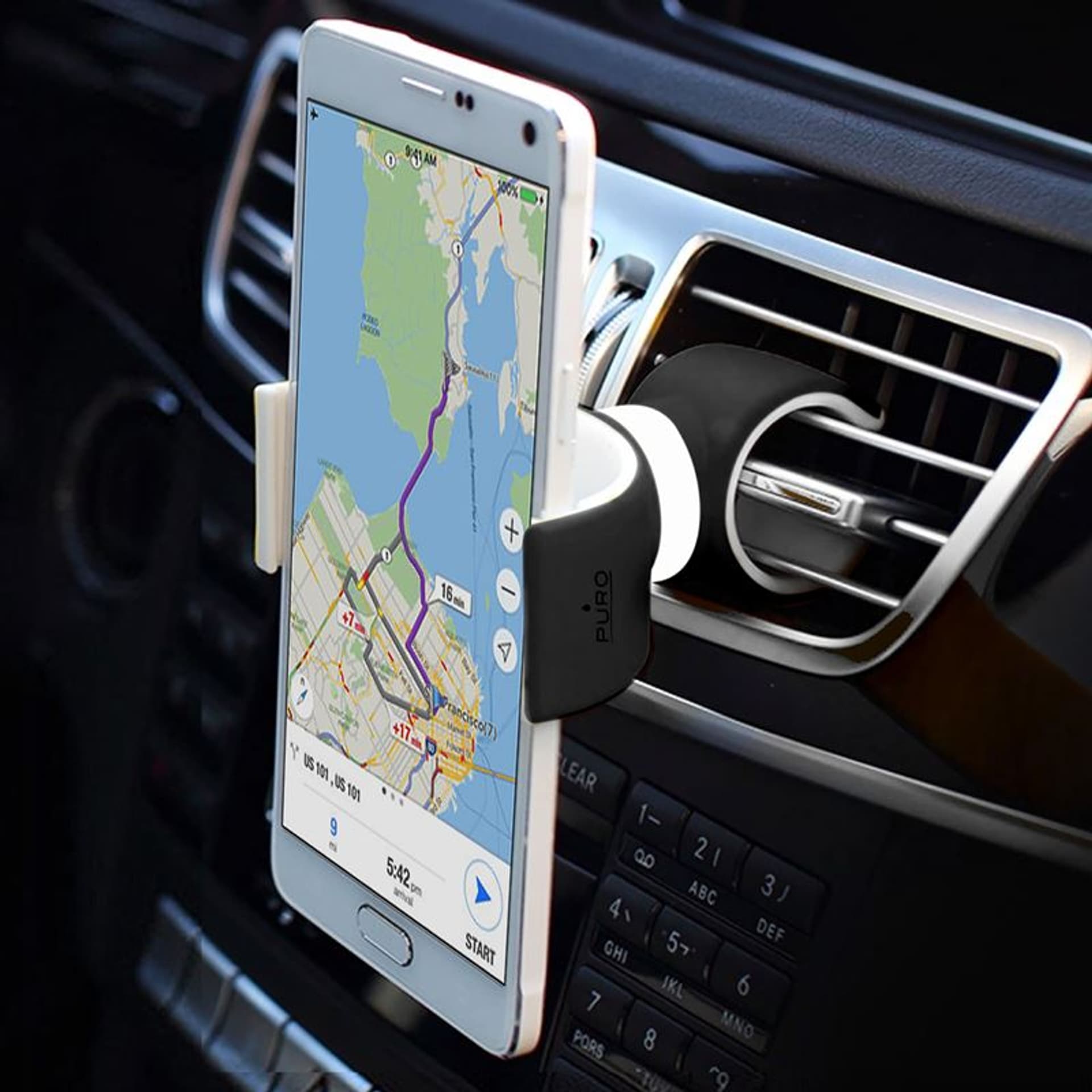 

PURO White 360-degree Universal Holder - Uniwersalny uchwyt samochodowy / rowerowy (Biały)