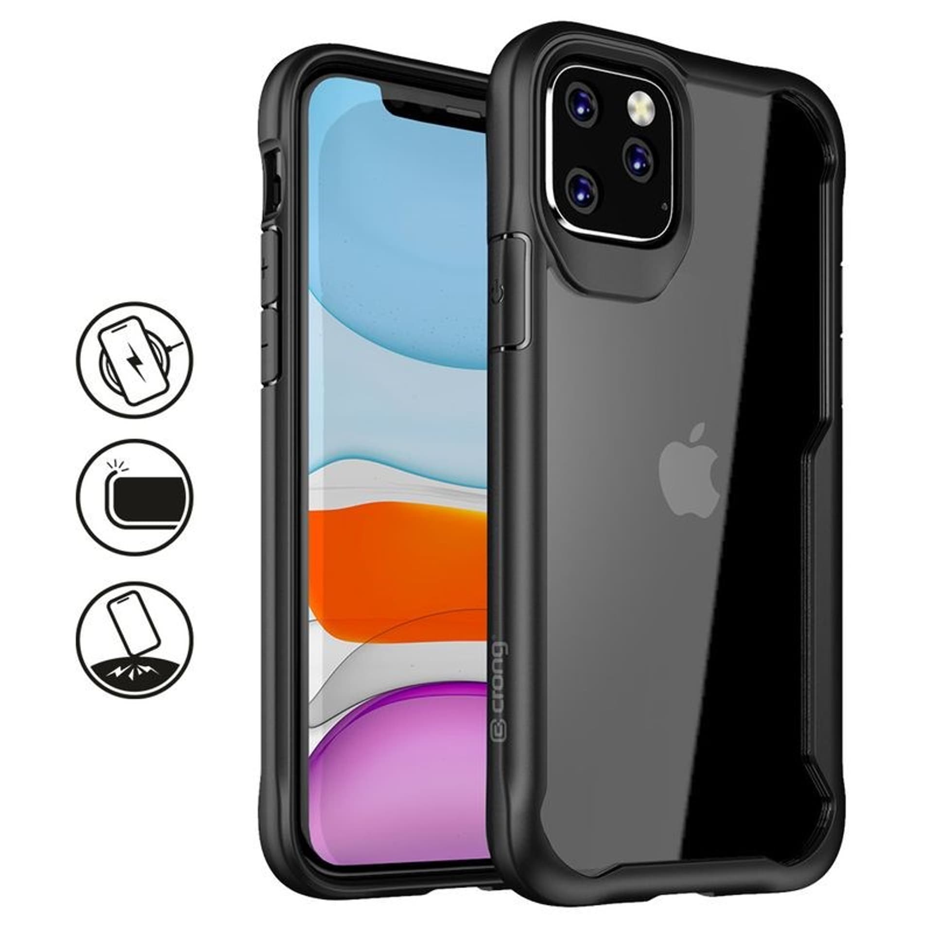 

Crong Hybrid Clear Cover - Etui iPhone 11 Pro (czarny)