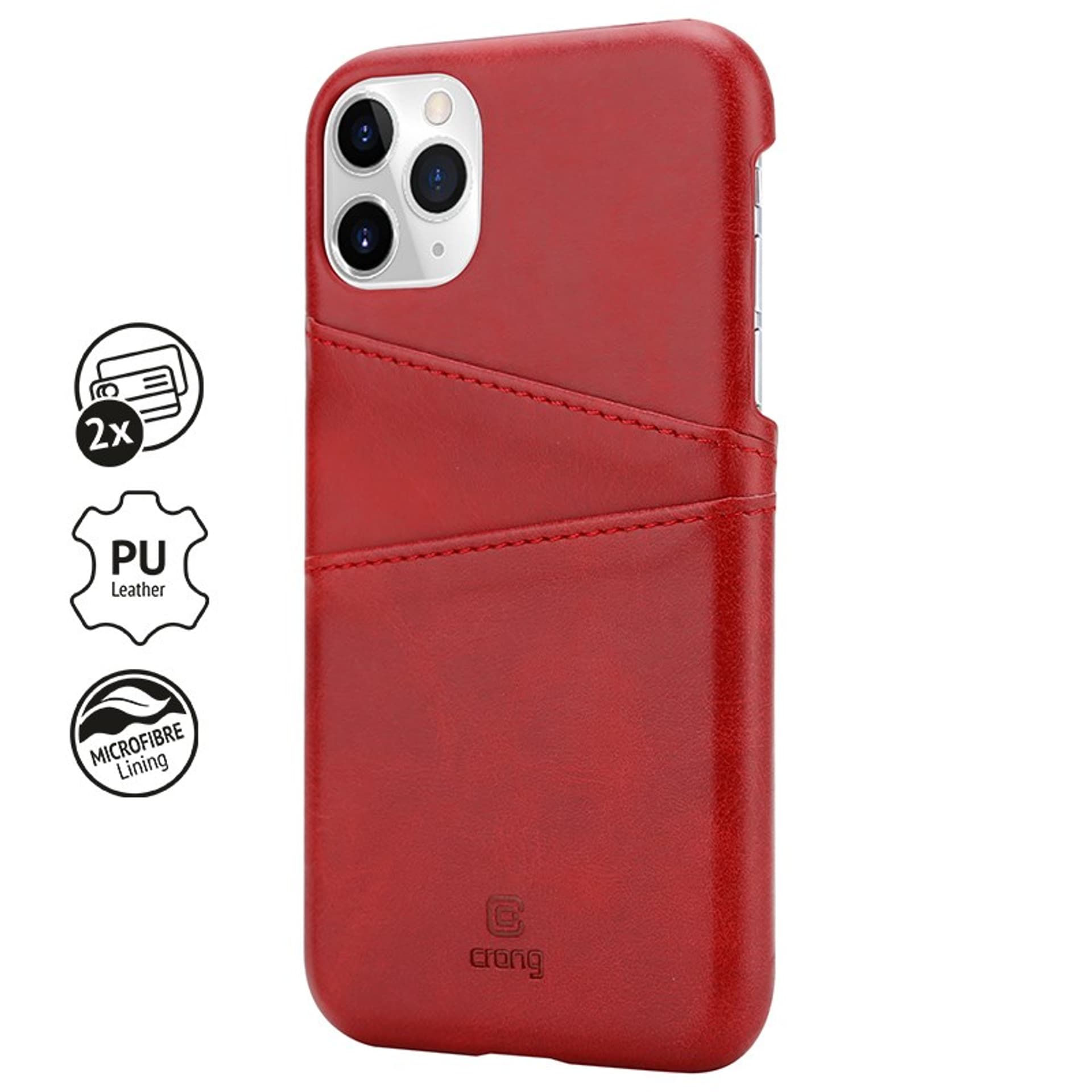 

Crong Neat Cover - Etui iPhone 11 Pro z kieszeniami (czerwony)