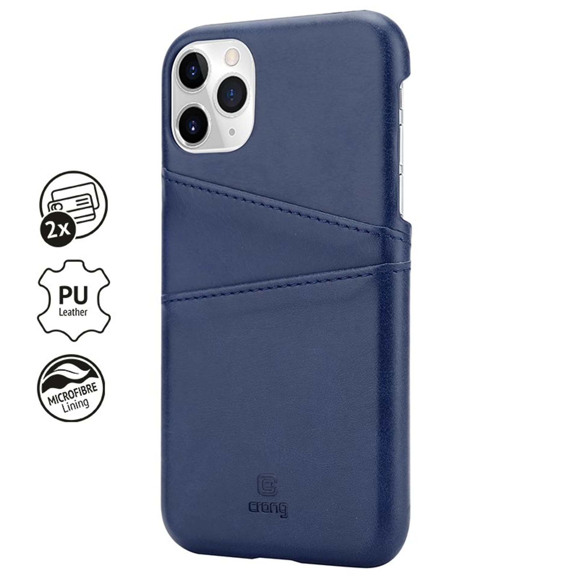

Crong Neat Cover - Etui iPhone 11 Pro z kieszeniami (niebieski)