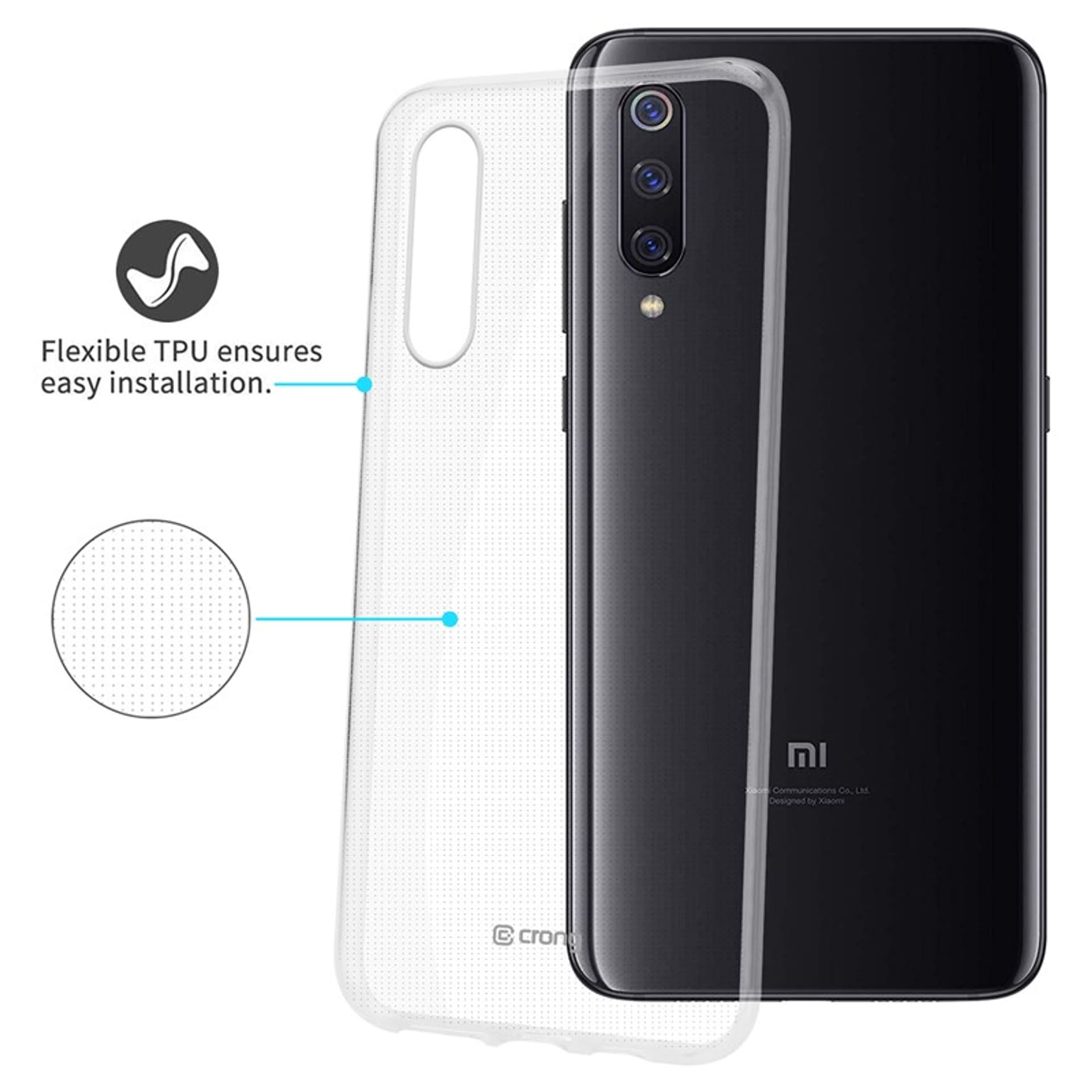 

Crong Crystal Slim Cover - Etui Xiaomi Mi 9 (przezroczysty)