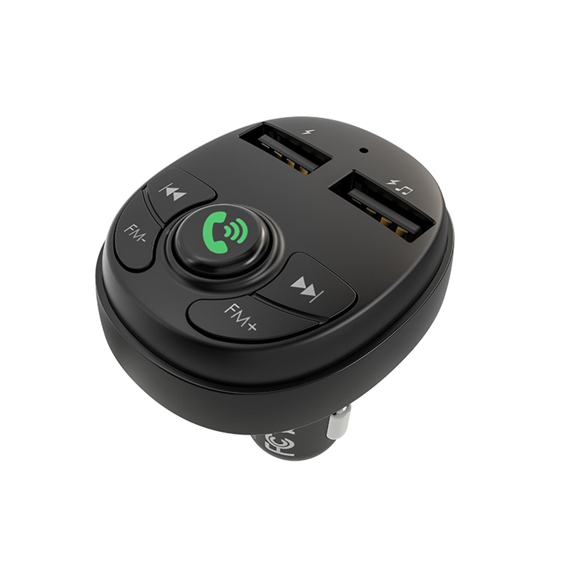 

Borofone - transmiter FM z dwoma portami USB do ładowania, czarny