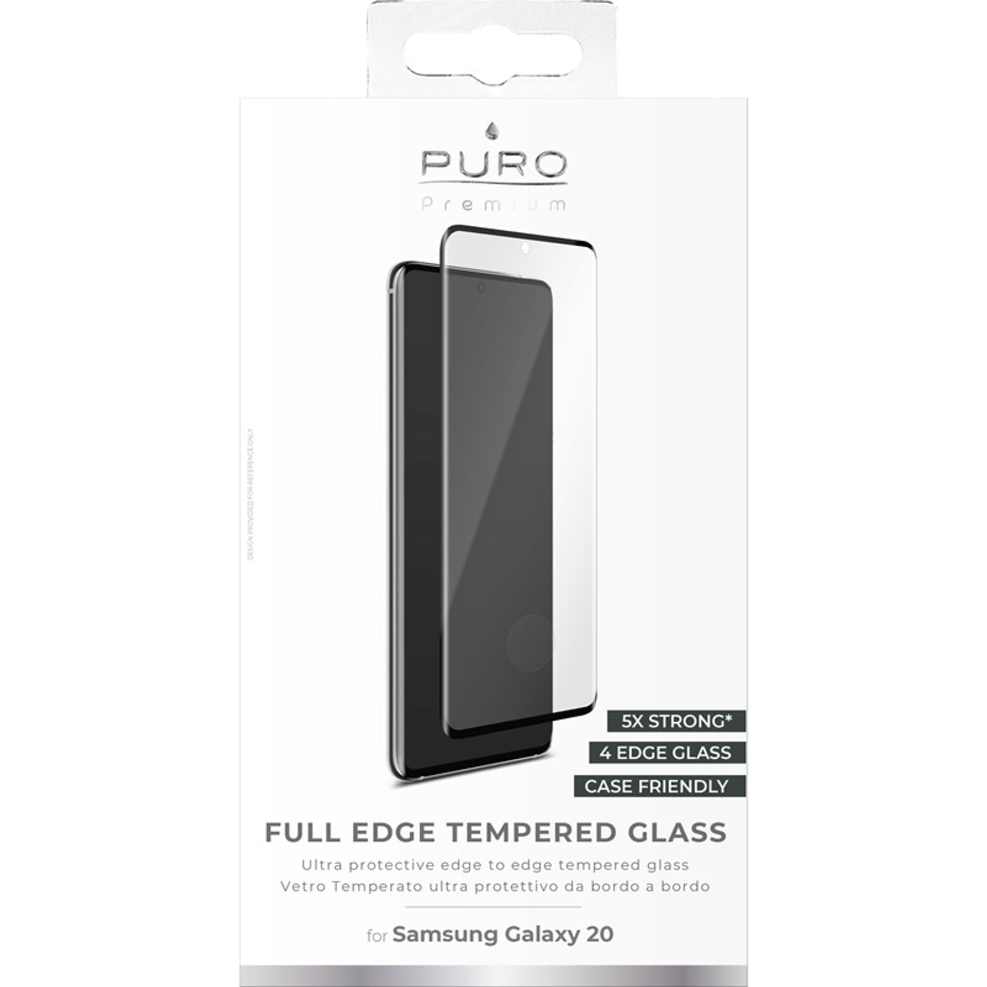 

PURO Premium Full Edge Tempered Glass Case Friendly - Szkło ochronne hartowane na ekran Samsung Galaxy S20 (czarna ramka)